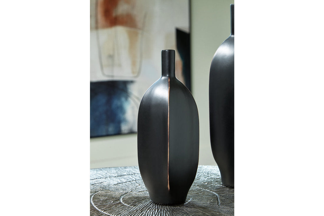 Rhaveney Black Vase, Set of 3 - A2000550 - Bien Home Furniture &amp; Electronics