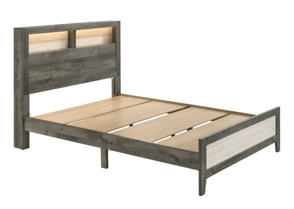 Rhett Brown/Cream Queen LED Platform Bed - B8170-Q-BED - Bien Home Furniture &amp; Electronics