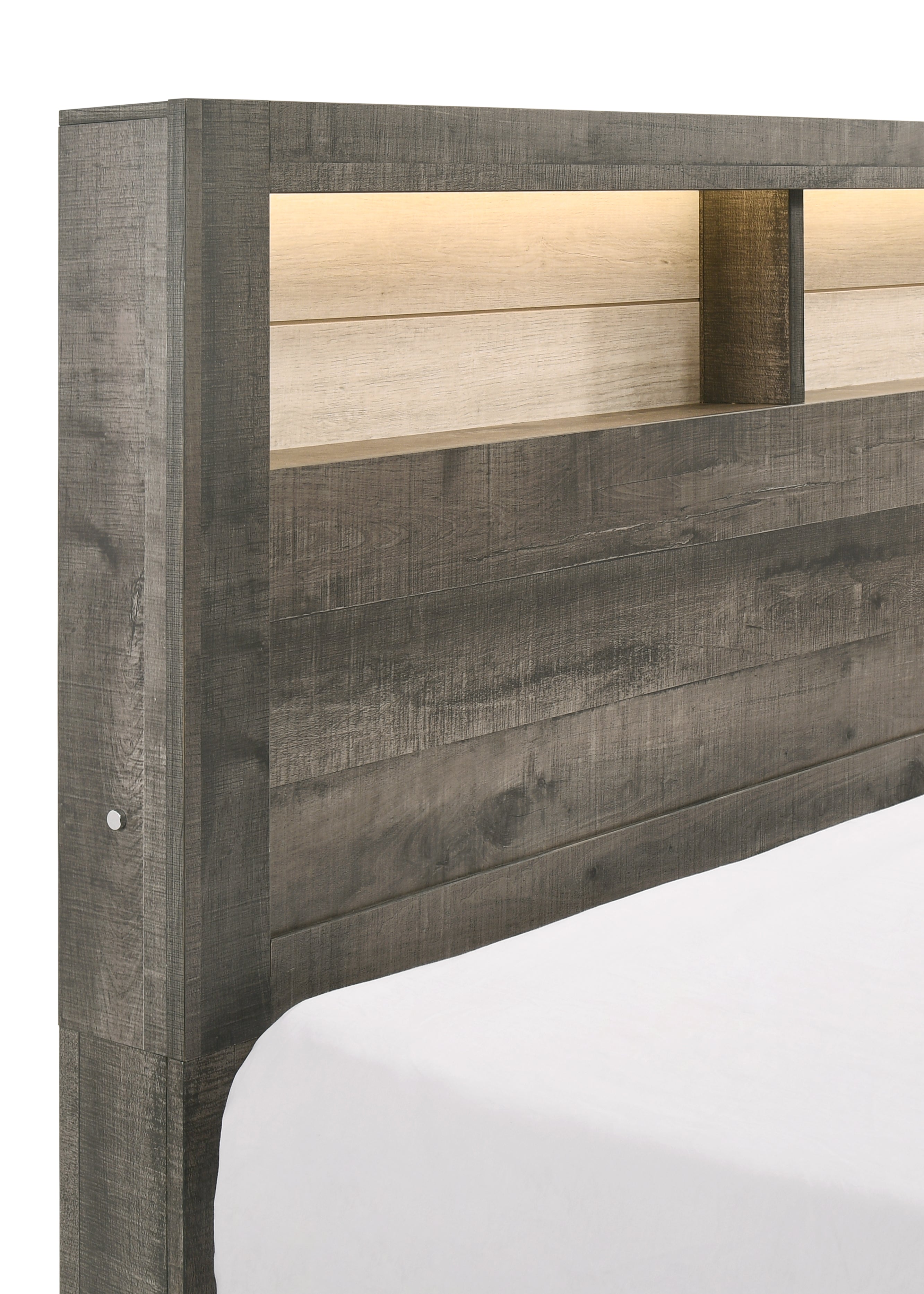Rhett Brown/Cream Queen LED Platform Bed - B8170-Q-BED - Bien Home Furniture & Electronics