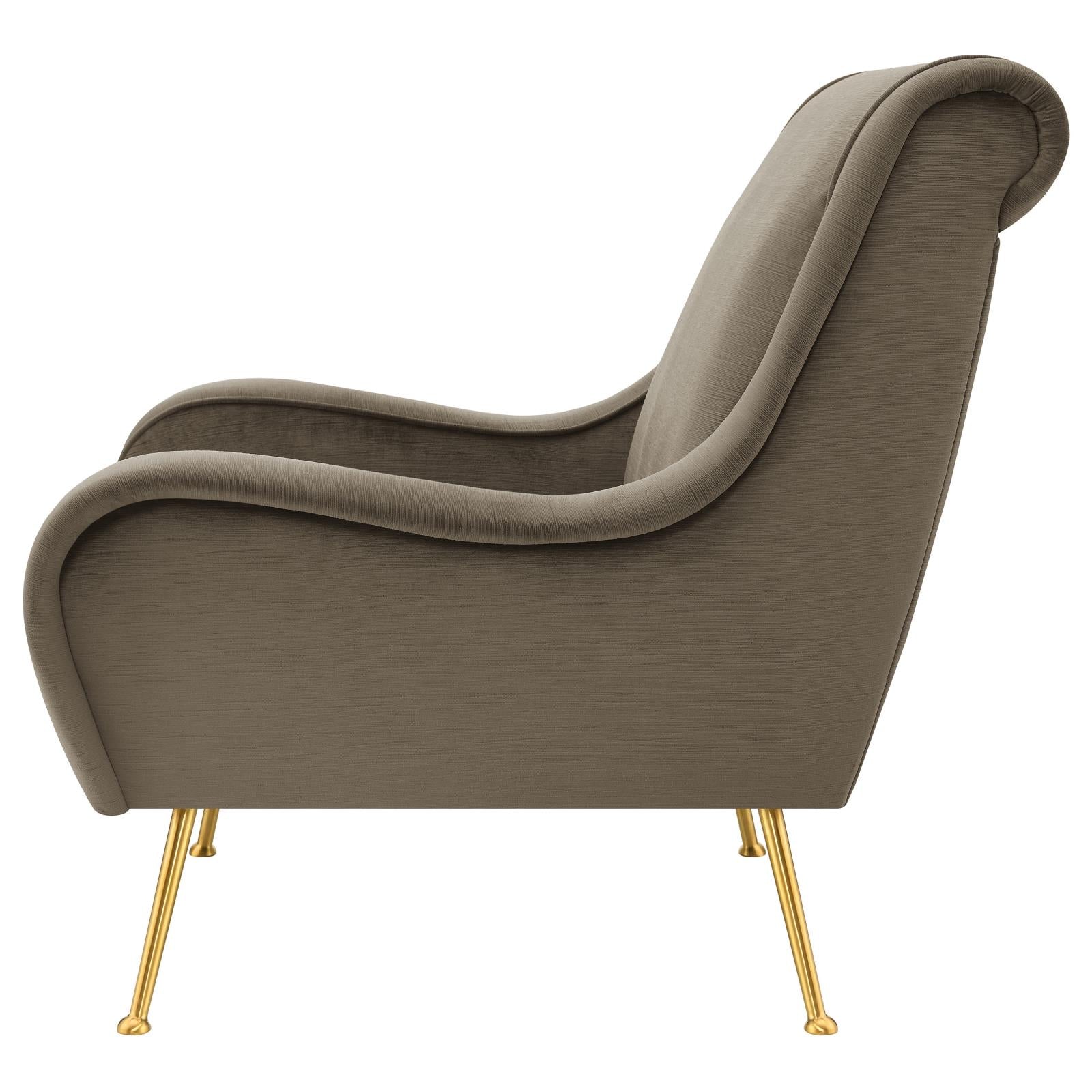 Ricci Upholstered Saddle Arms Accent Chair Truffle and Gold - 903044 - Bien Home Furniture & Electronics