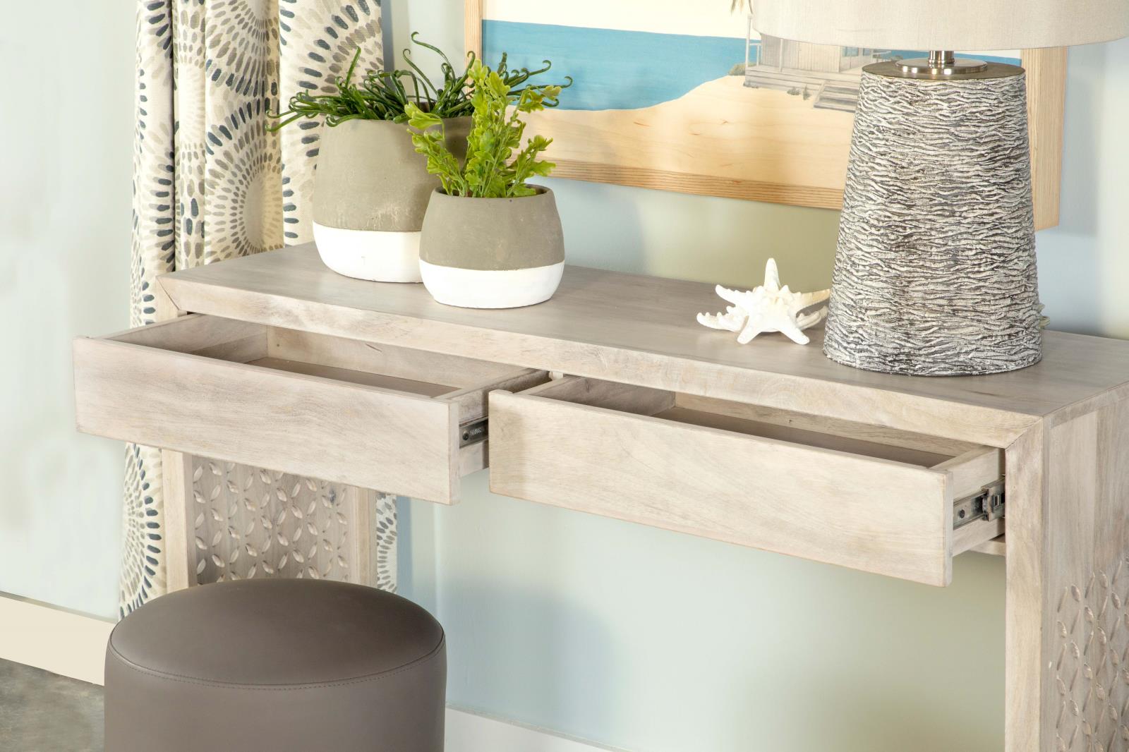 Rickman White Washed Rectangular 2-Drawer Console Table - 959543 - Bien Home Furniture & Electronics