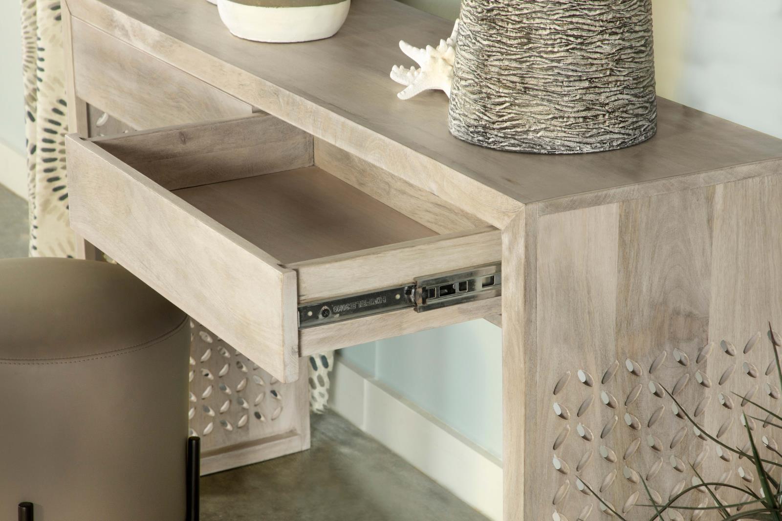Rickman White Washed Rectangular 2-Drawer Console Table - 959543 - Bien Home Furniture & Electronics
