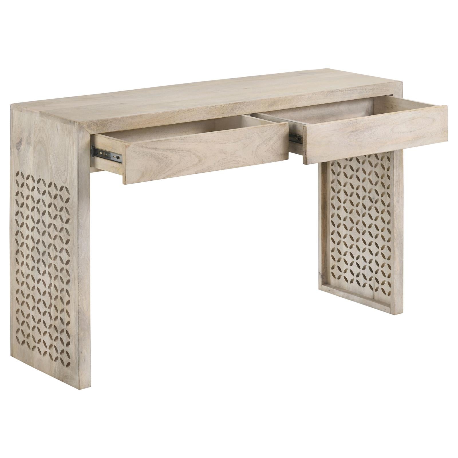 Rickman White Washed Rectangular 2-Drawer Console Table - 959543 - Bien Home Furniture & Electronics