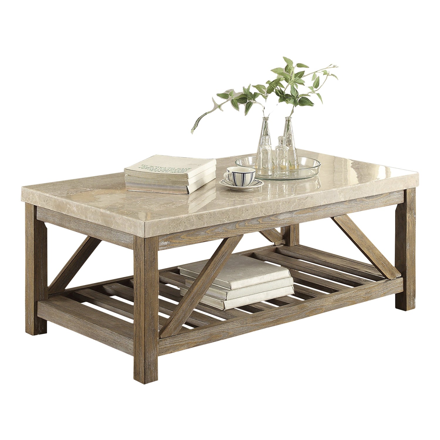 Ridley Weathered Natural Cocktail Table - 3551-30 - Bien Home Furniture &amp; Electronics