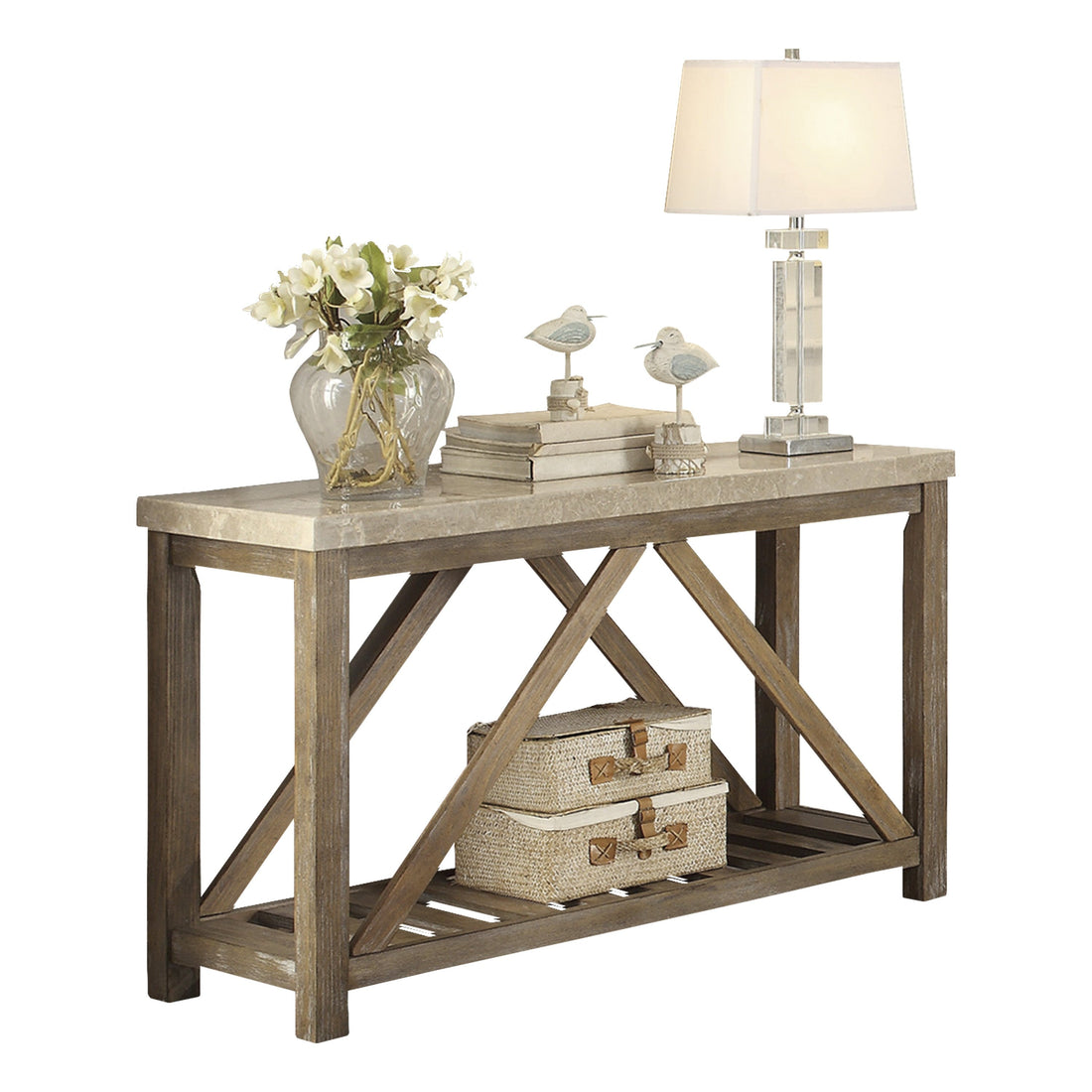 Ridley Weathered Natural Sofa Table - 3551-05 - Bien Home Furniture &amp; Electronics