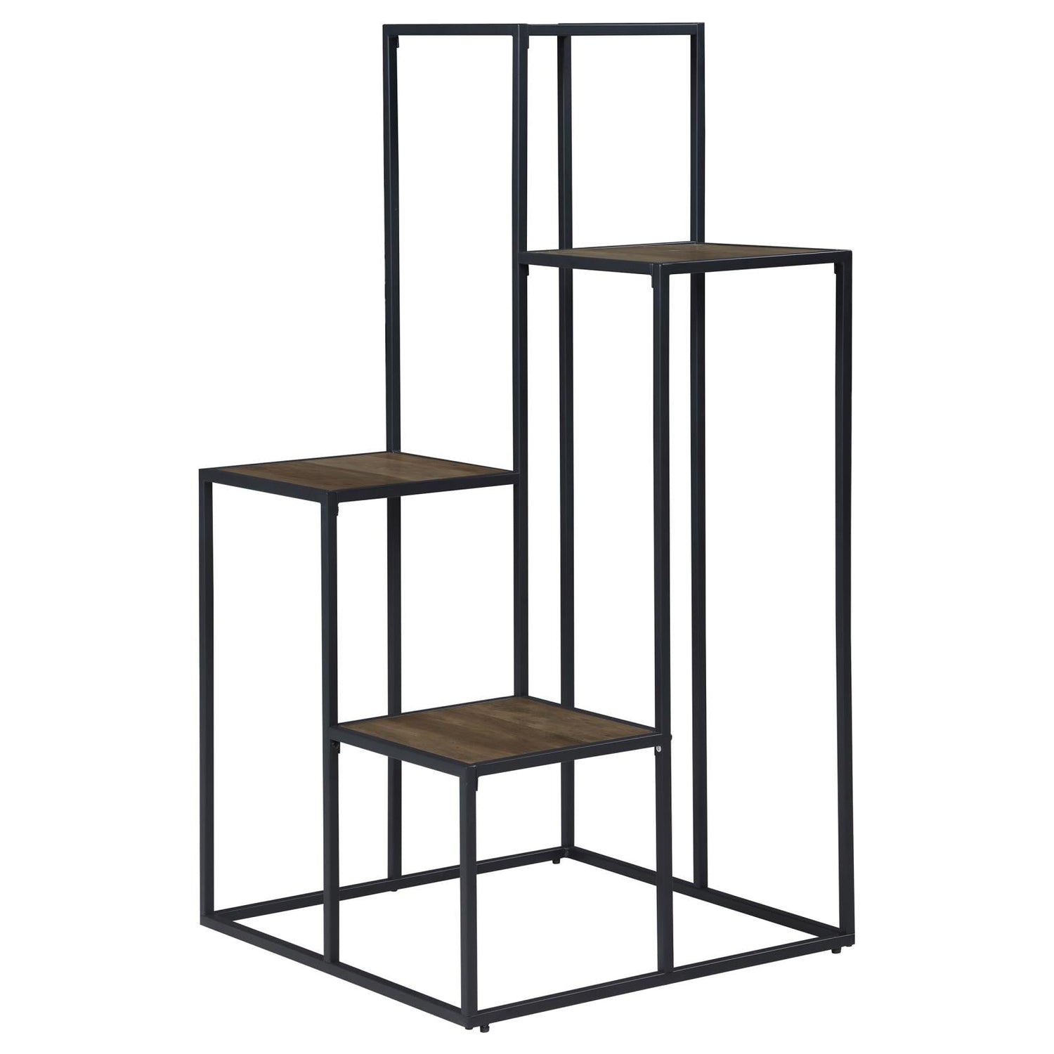 Rito Rustic Brown/Black 4-Tier Display Shelf - 805670 - Bien Home Furniture &amp; Electronics