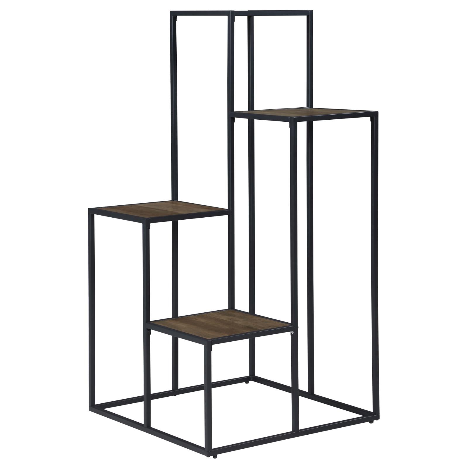 Rito Rustic Brown/Black 4-Tier Display Shelf - 805670 - Bien Home Furniture & Electronics