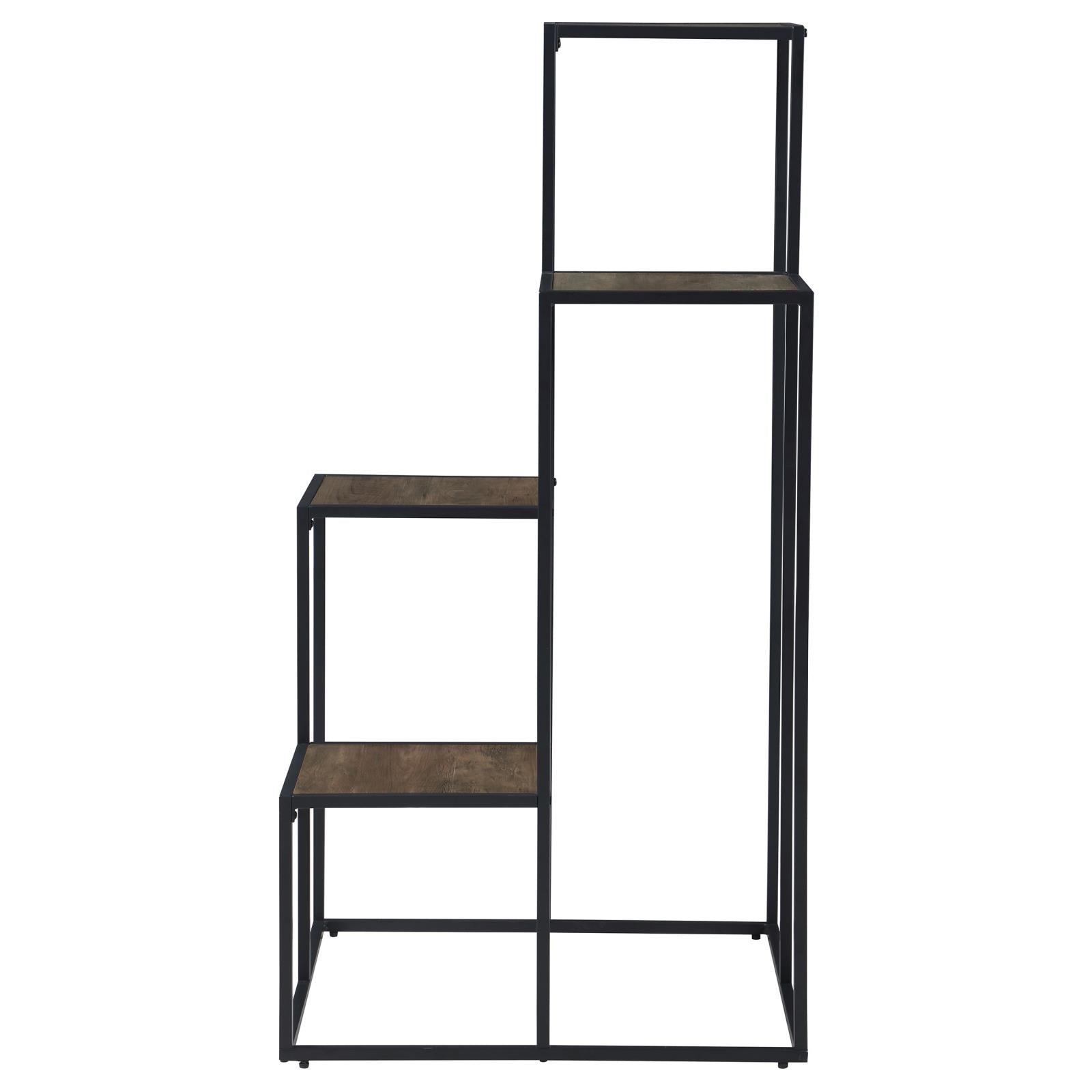 Rito Rustic Brown/Black 4-Tier Display Shelf - 805670 - Bien Home Furniture &amp; Electronics