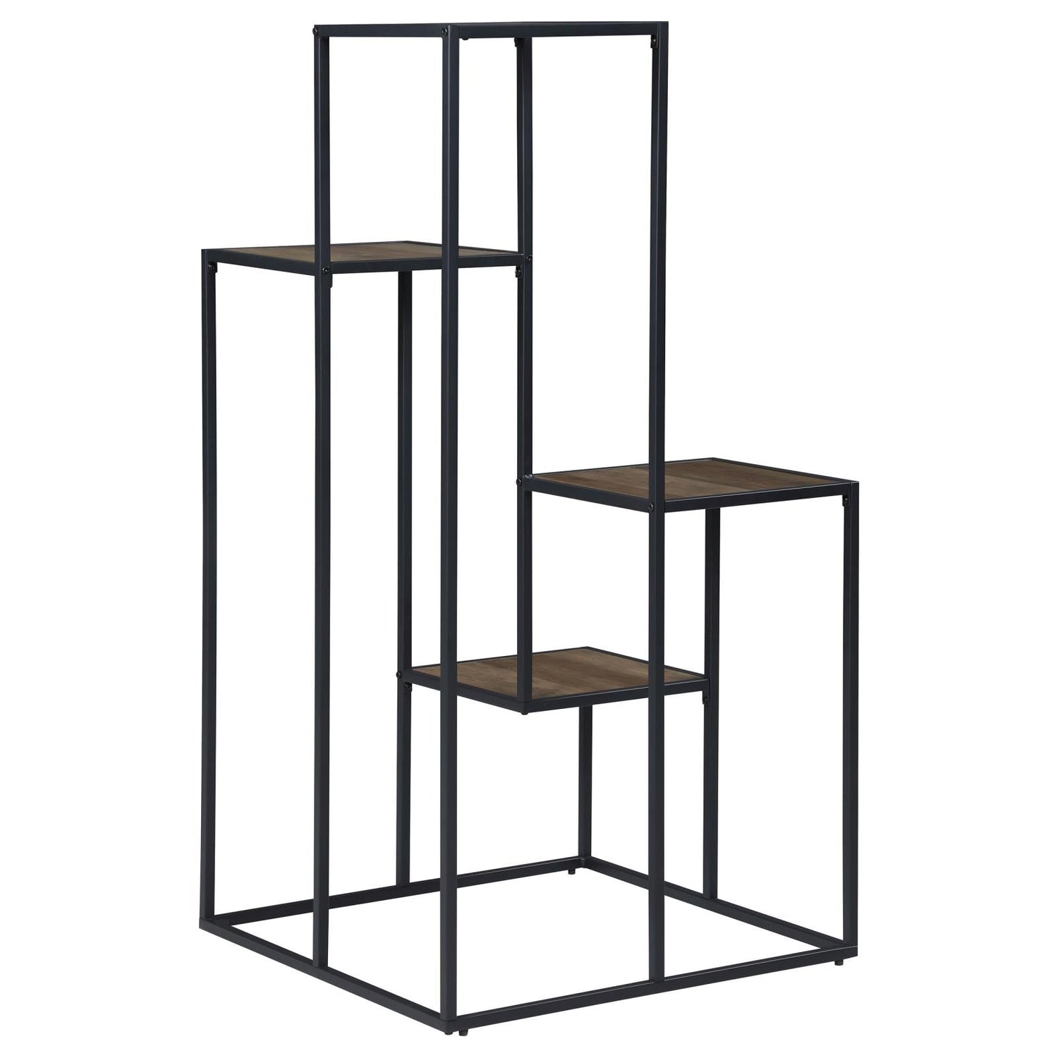 Rito Rustic Brown/Black 4-Tier Display Shelf - 805670 - Bien Home Furniture &amp; Electronics