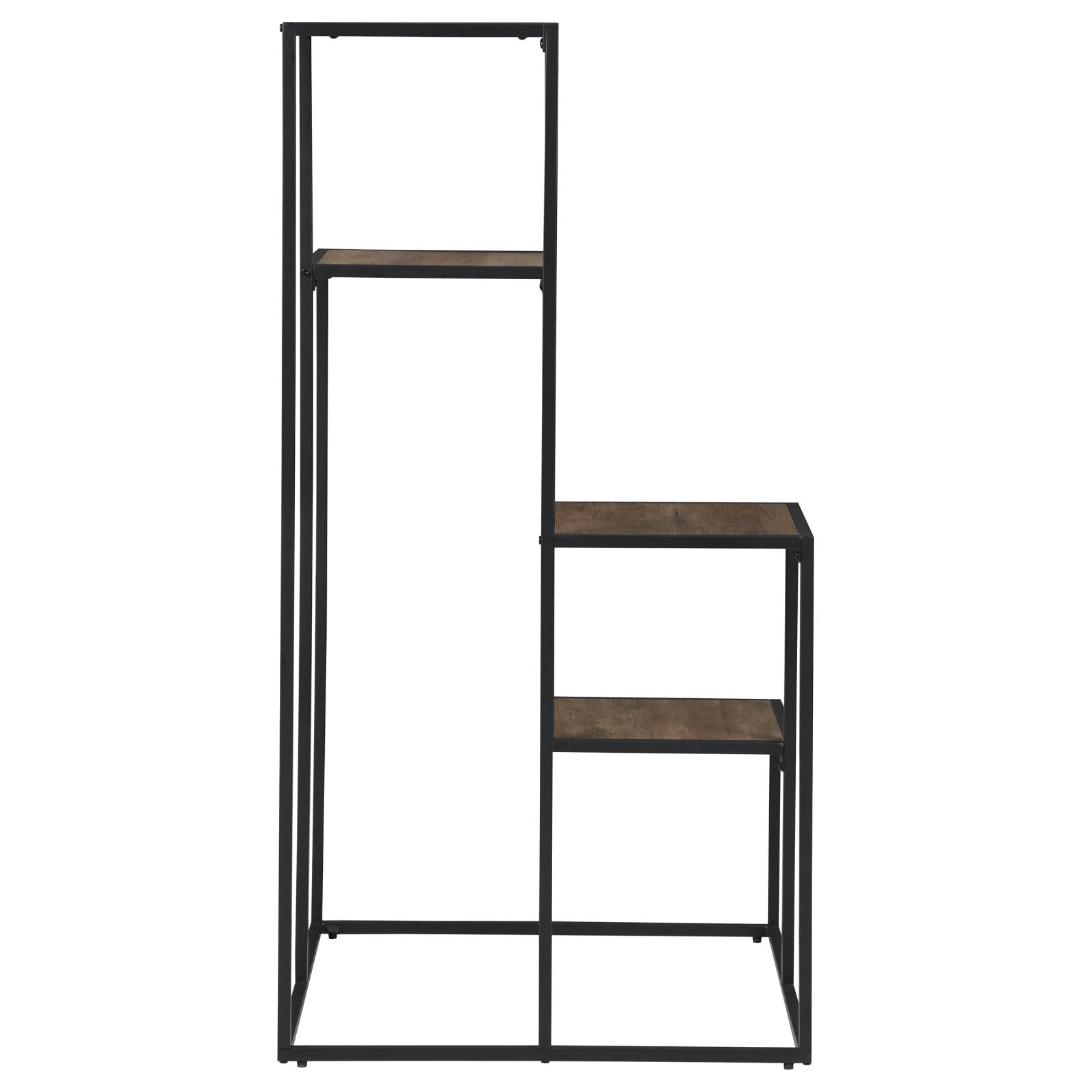 Rito Rustic Brown/Black 4-Tier Display Shelf - 805670 - Bien Home Furniture & Electronics