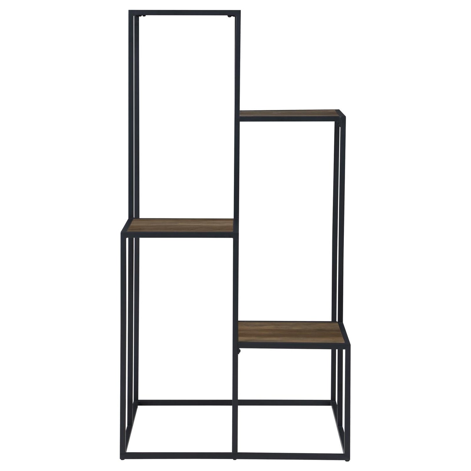 Rito Rustic Brown/Black 4-Tier Display Shelf - 805670 - Bien Home Furniture & Electronics