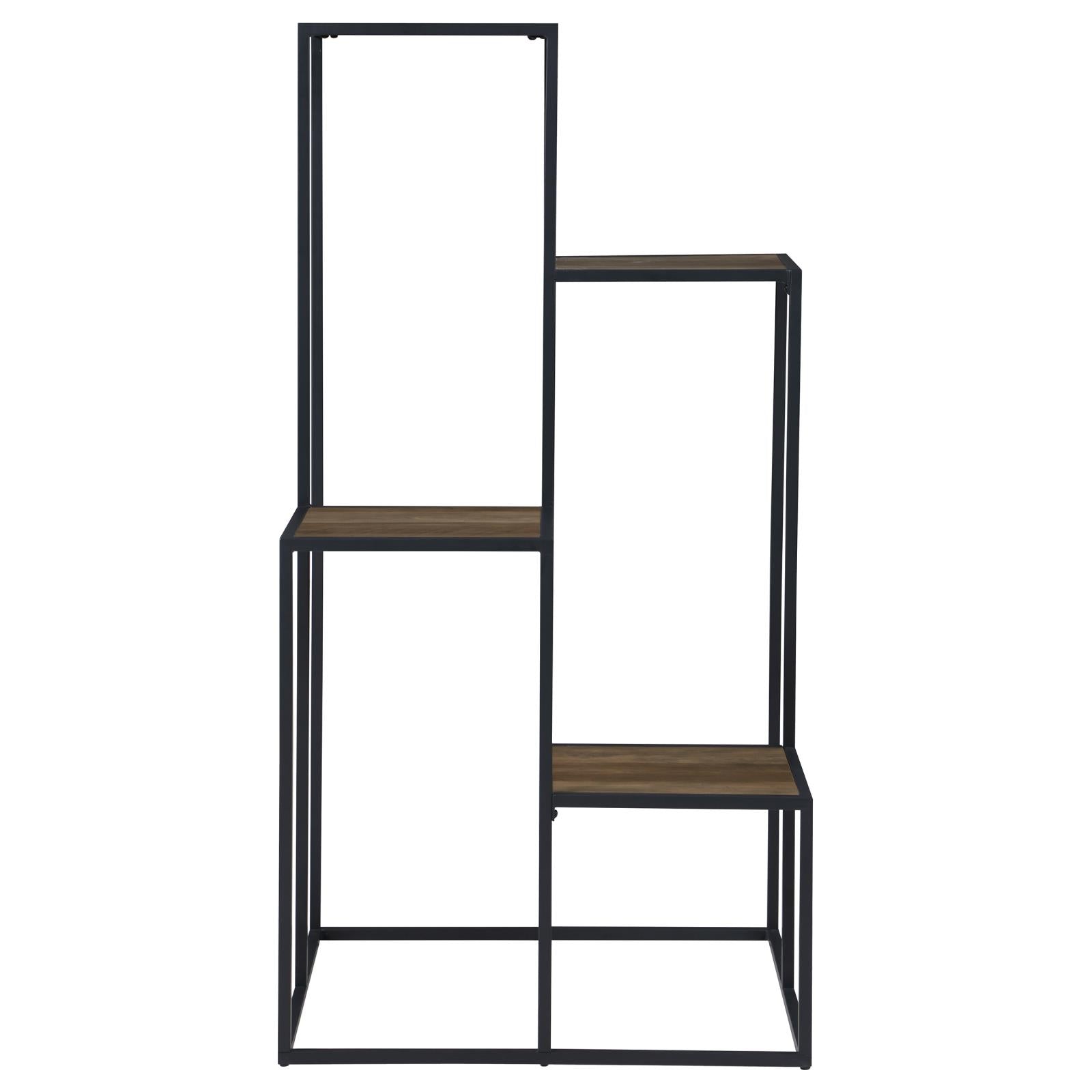 Rito Rustic Brown/Black 4-Tier Display Shelf - 805670 - Bien Home Furniture & Electronics