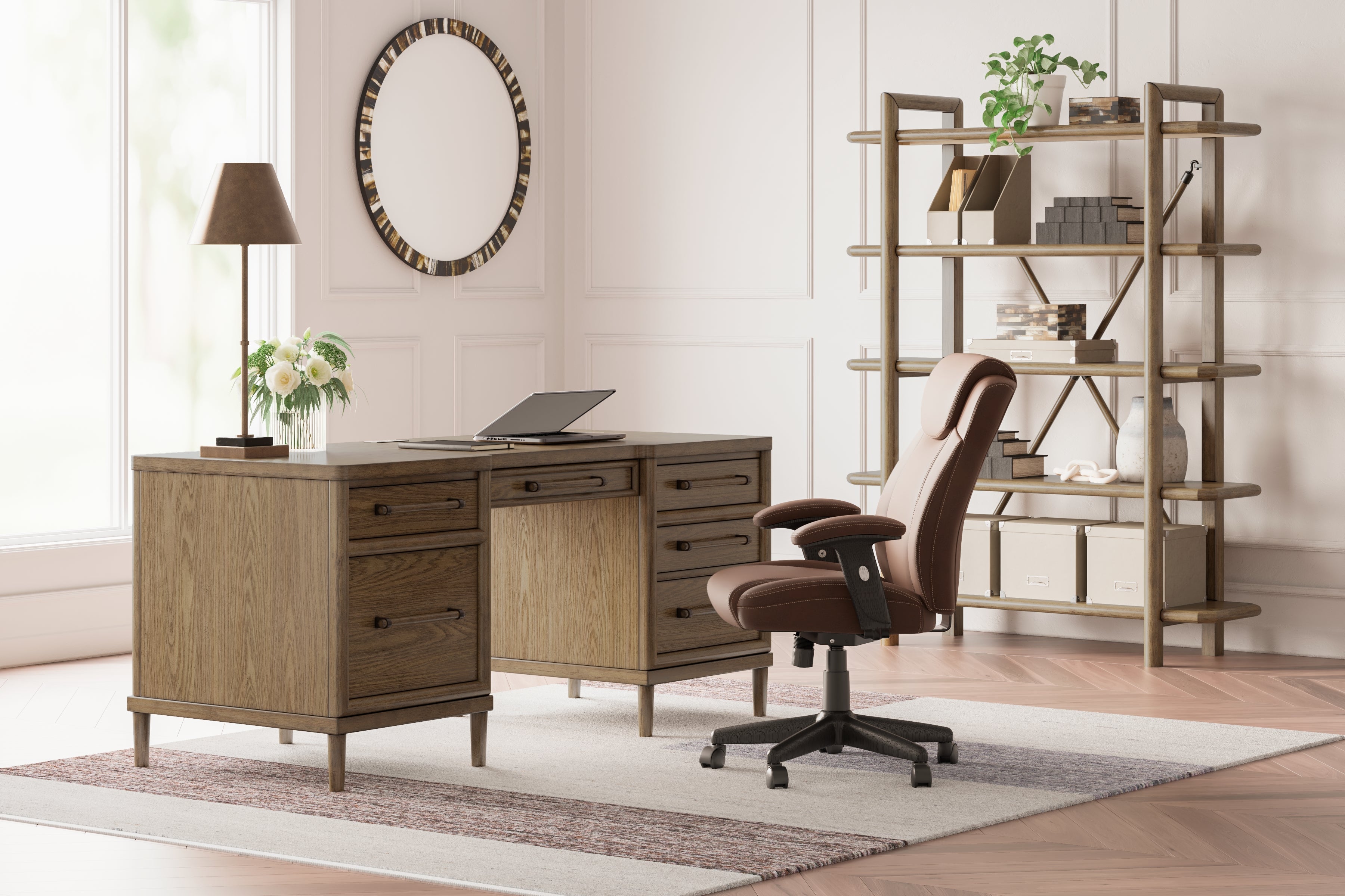 Roanhowe Brown 68" Home Office Desk - H769-21 - Bien Home Furniture & Electronics