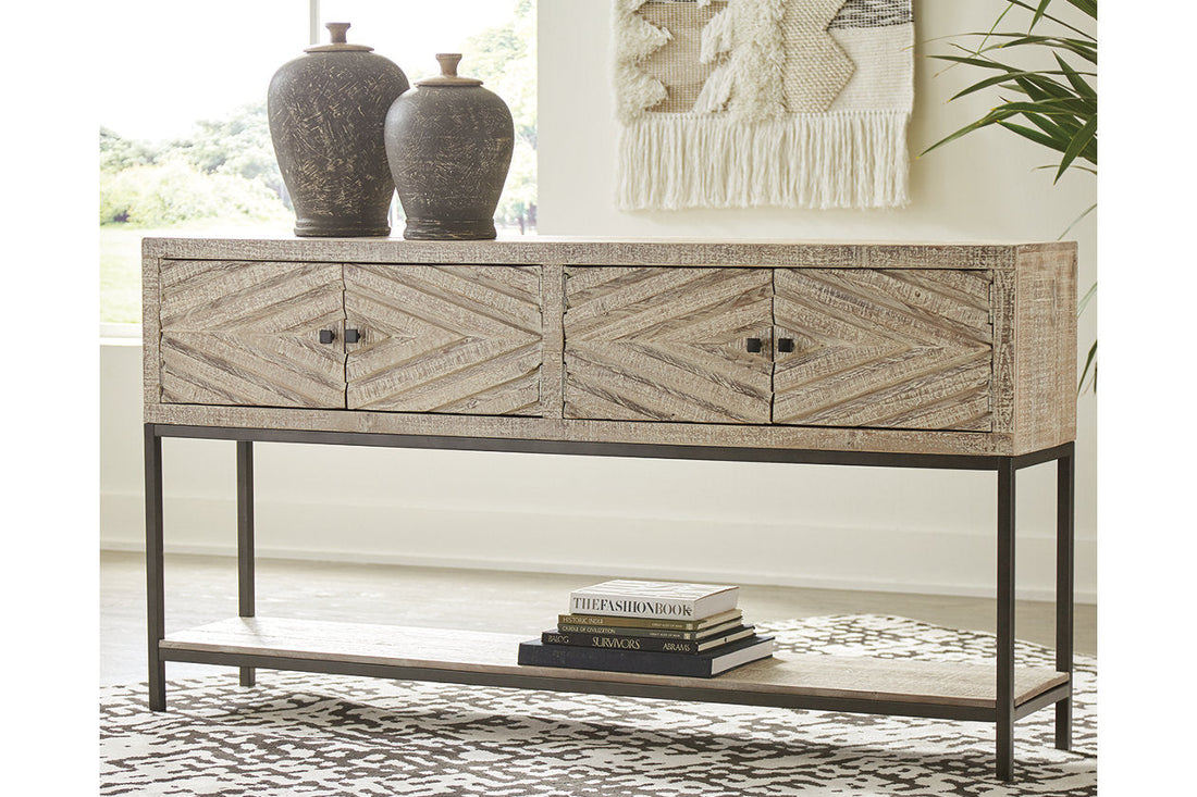 Roanley Distressed White Sofa/Console Table - A4000262 - Bien Home Furniture &amp; Electronics