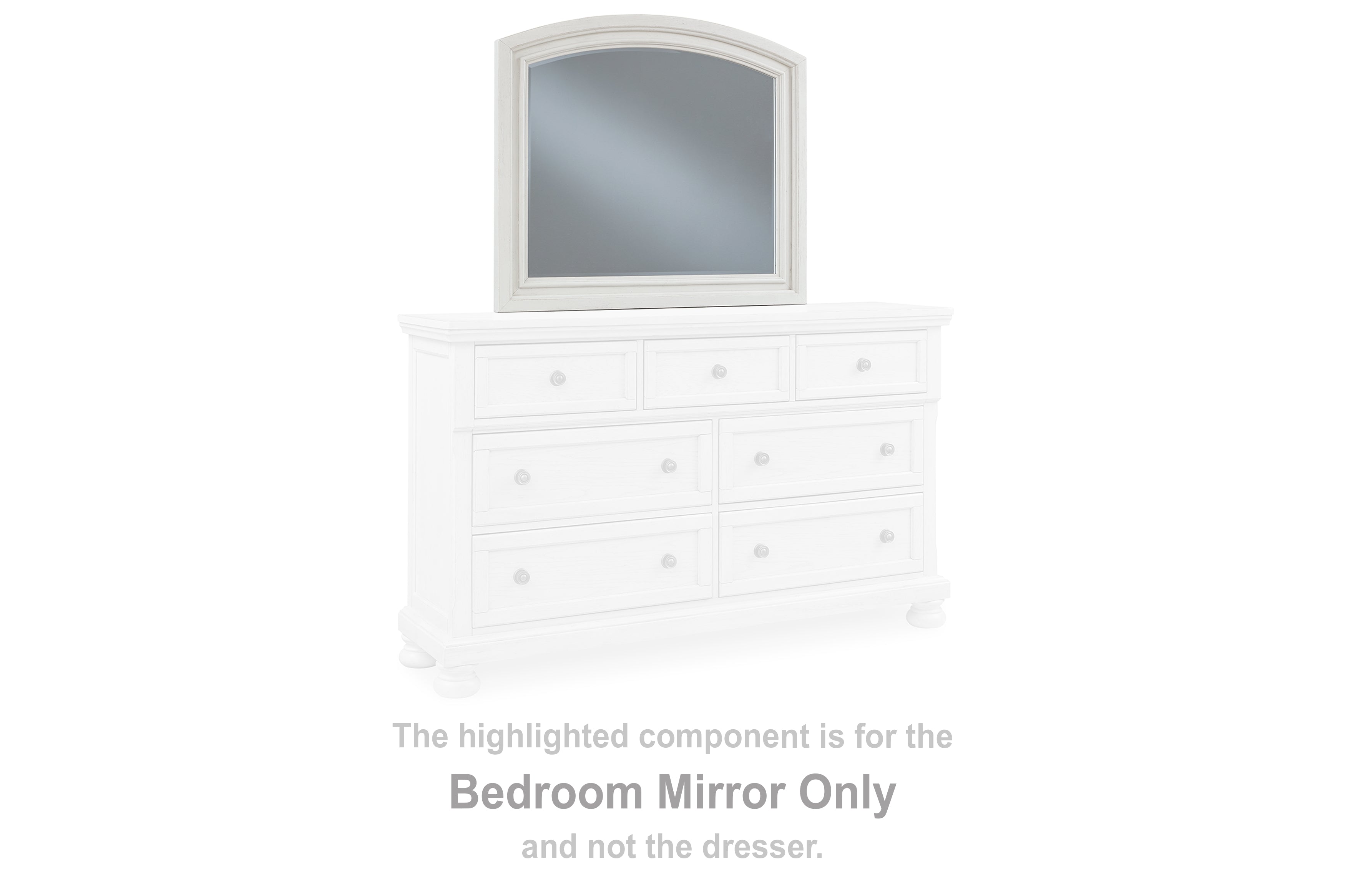 Robbinsdale Antique White Bedroom Mirror (Mirror Only) - B742-36 - Bien Home Furniture & Electronics
