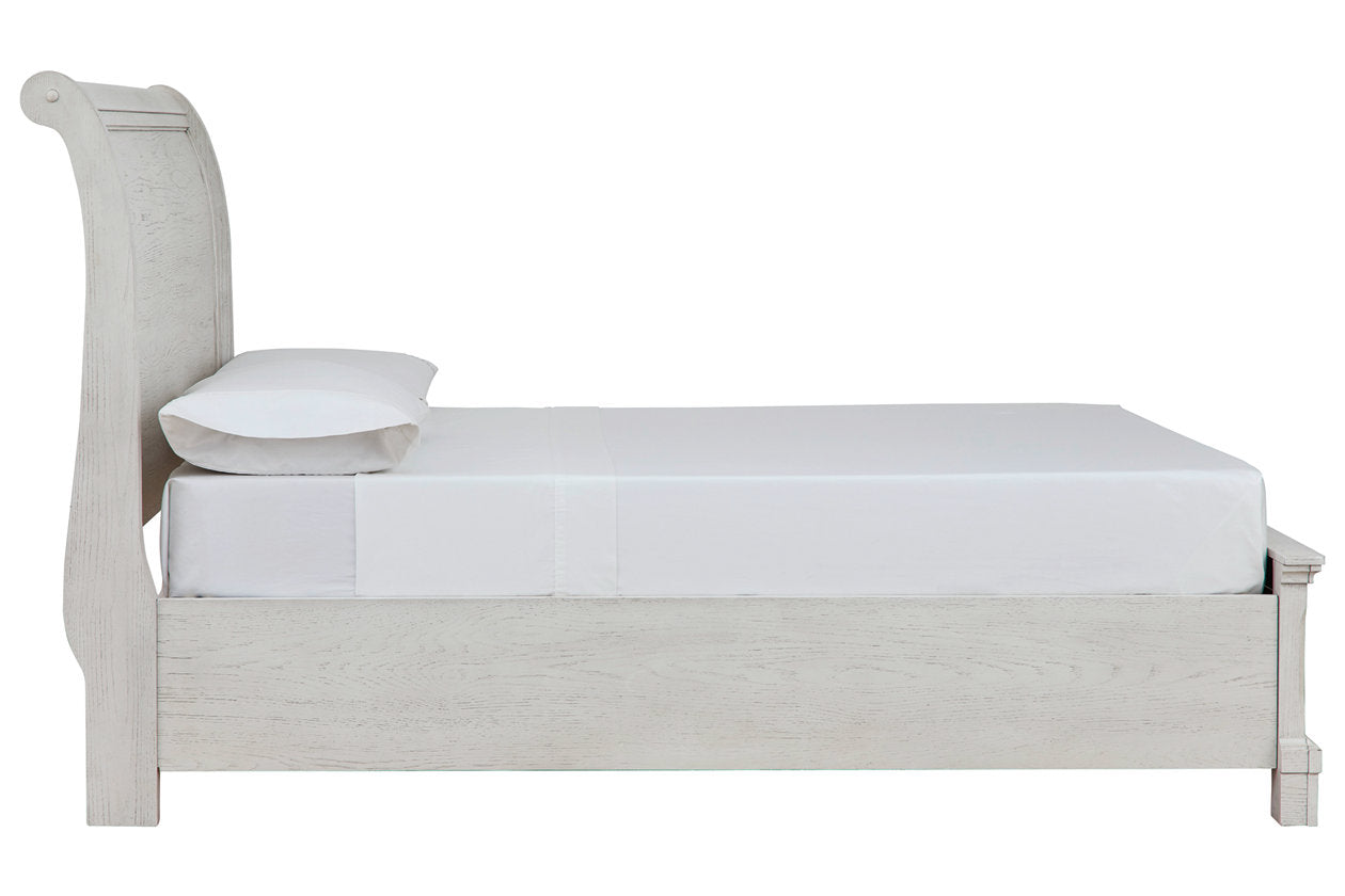 Robbinsdale Antique White Full Sleigh Storage Bed - SET | B742-183 | B742-84S | B742-87 - Bien Home Furniture & Electronics