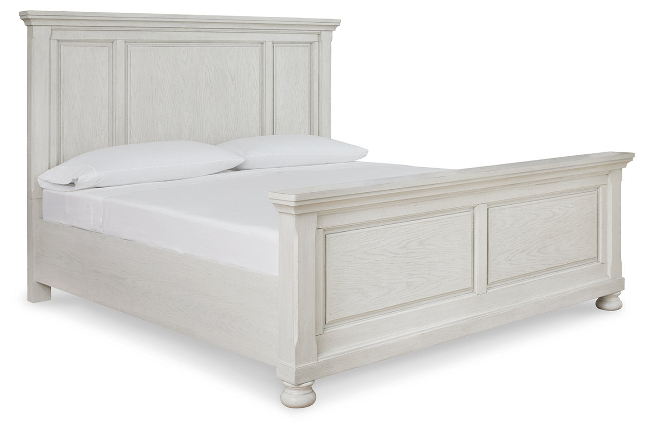 Robbinsdale Antique White King Panel Bed - SET | B742-56 | B742-58 | B742-97 - Bien Home Furniture & Electronics
