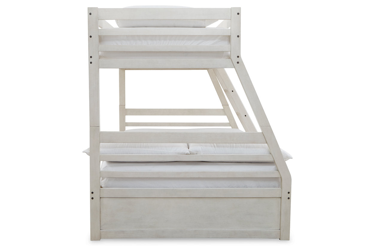 Robbinsdale Antique White Twin over Full Bunk Bed with Storage - SET | B742-50 | B742-58P | B742-58R - Bien Home Furniture & Electronics