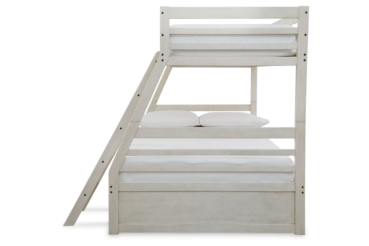 Robbinsdale Antique White Twin over Full Bunk Bed with Storage - SET | B742-50 | B742-58P | B742-58R - Bien Home Furniture & Electronics