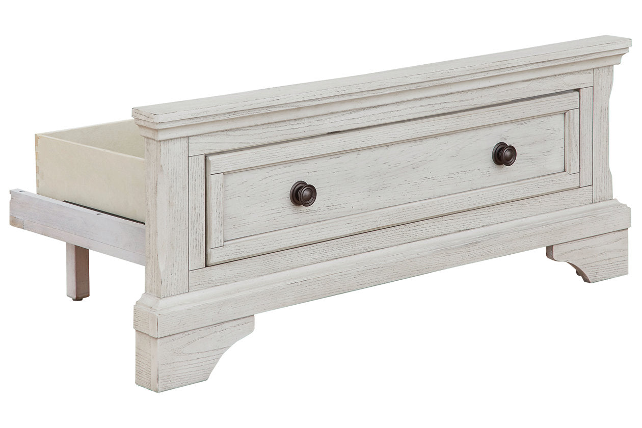 Robbinsdale Antique White Twin Storage Footboard with Roll Slats - B742-52S - Bien Home Furniture & Electronics