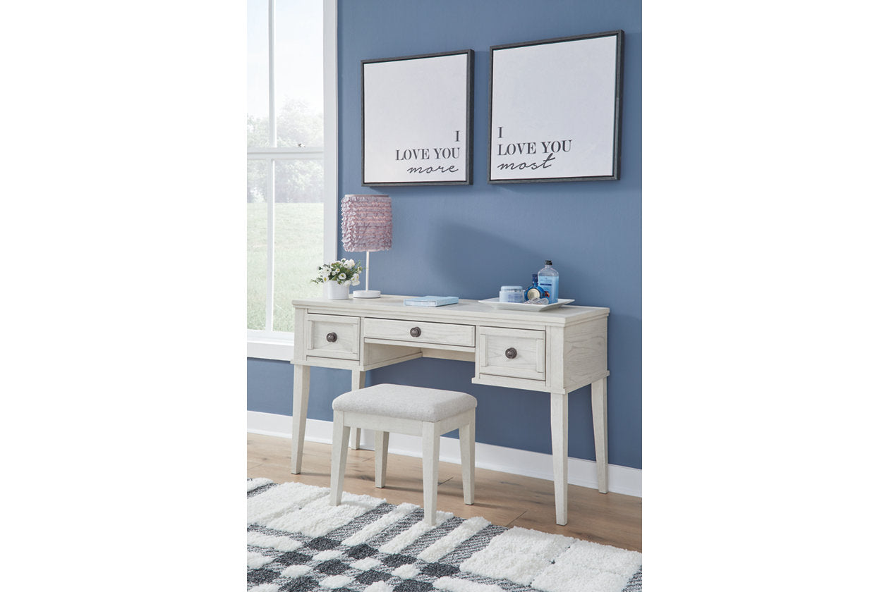 Robbinsdale Antique White Vanity with Stool - B742-22 - Bien Home Furniture & Electronics