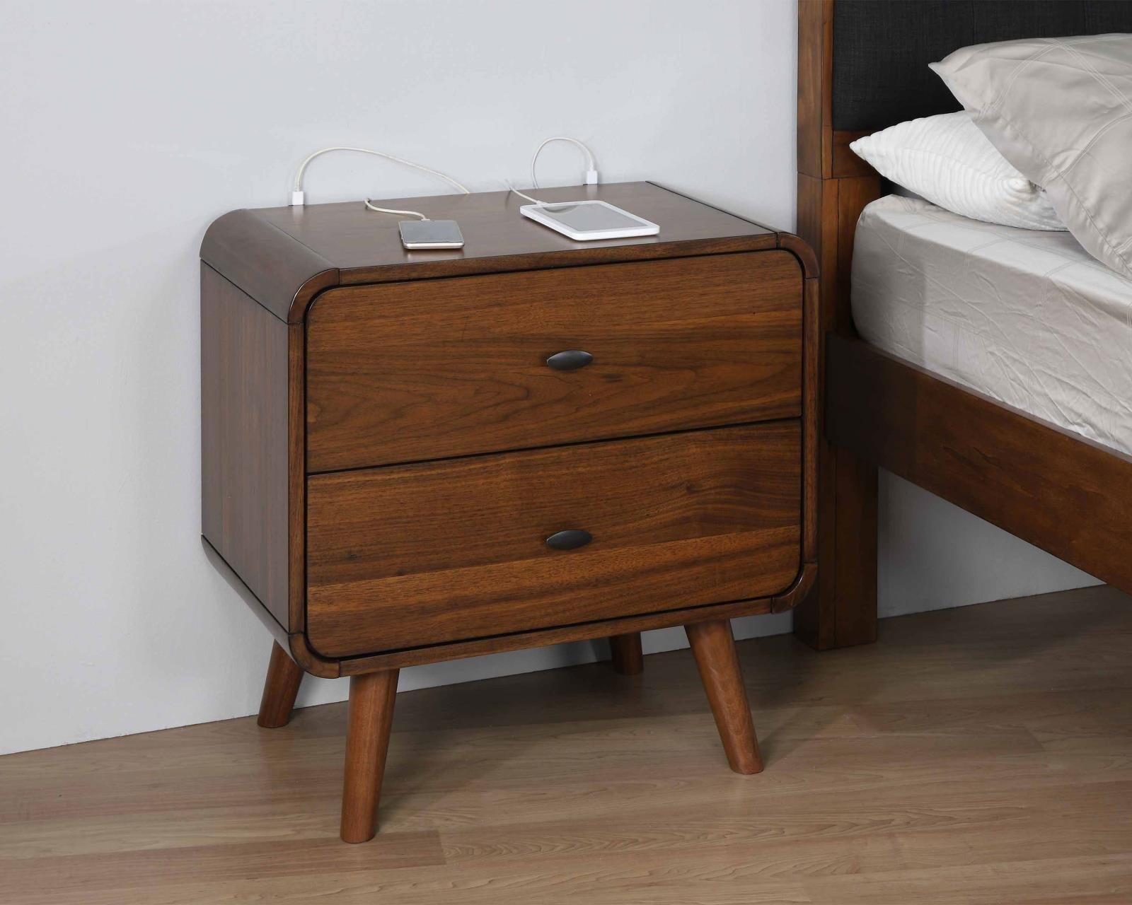 Robyn 2-Drawer Nightstand Dark Walnut - 205132 - Bien Home Furniture & Electronics