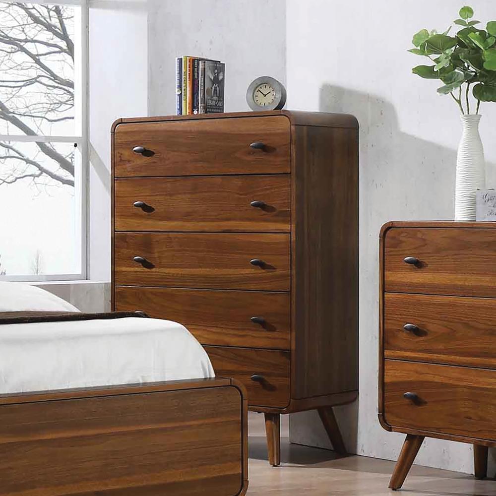 Robyn Dark Walnut 5-Drawer Chest - 205135 - Bien Home Furniture & Electronics