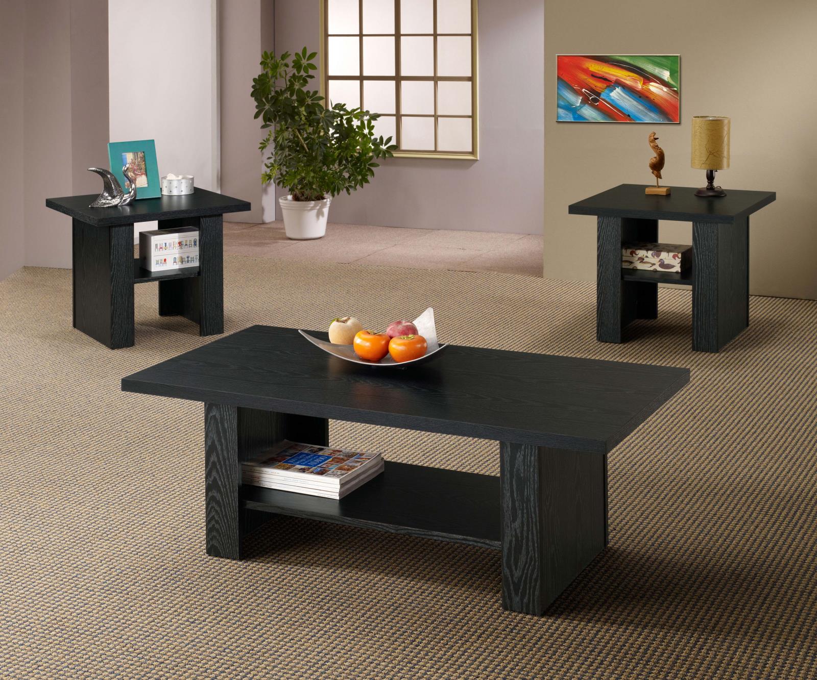 Rodez 3-Piece Occasional Table Set Black Oak - 700345 - Bien Home Furniture &amp; Electronics