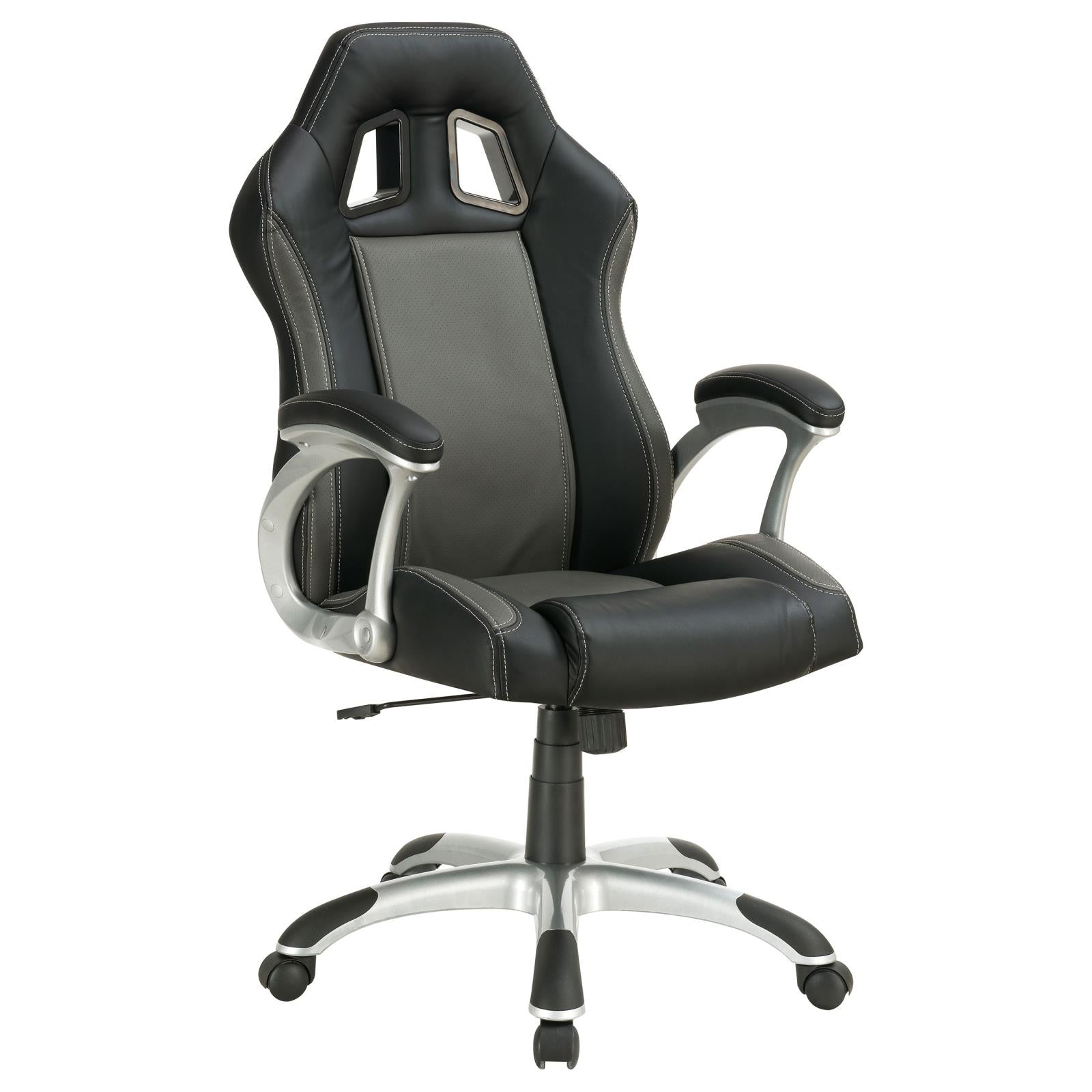 Roger Black/Gray Adjustable Height Office Chair - 800046 - Bien Home Furniture & Electronics