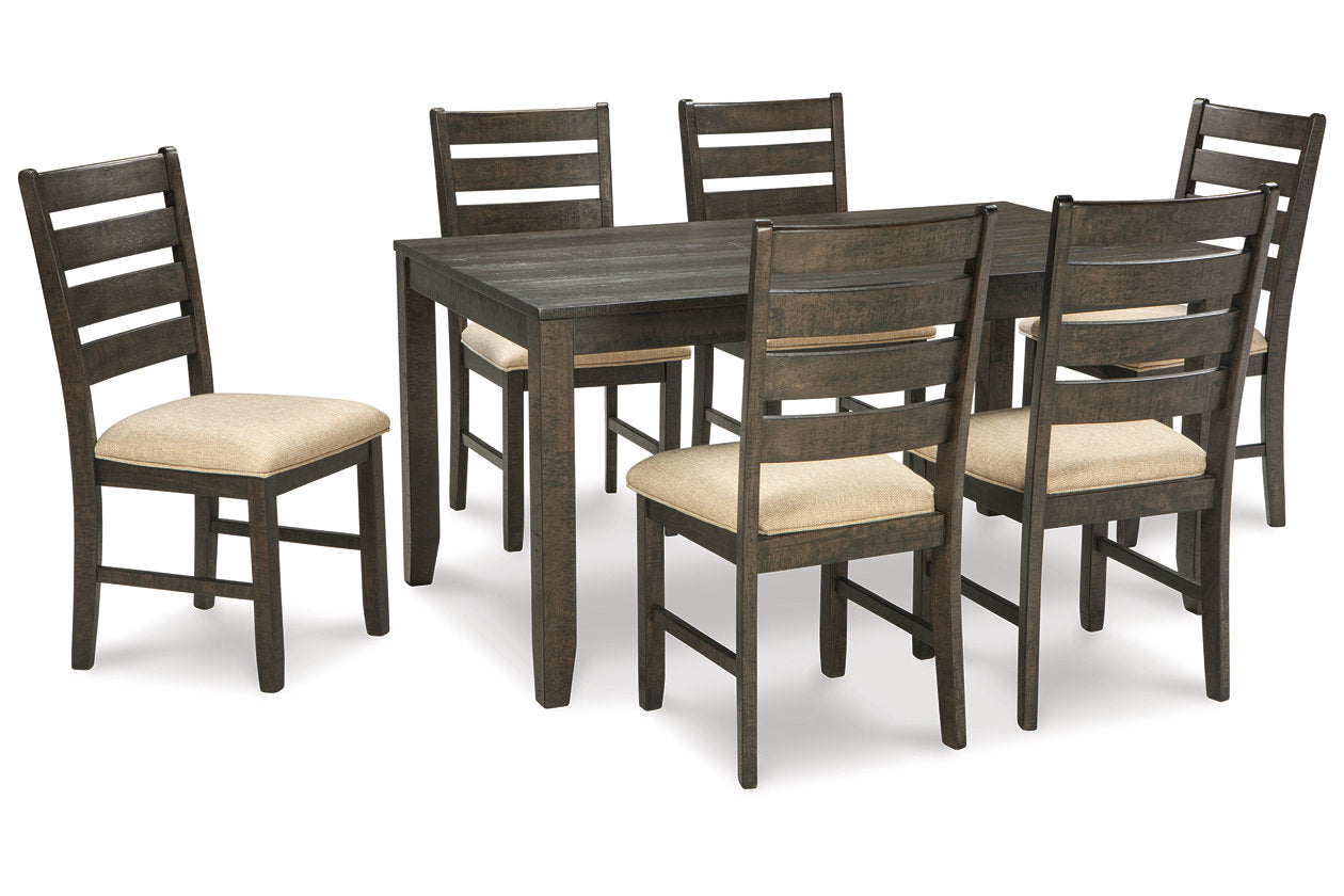 Rokane Brown Dining Table and Chairs, Set of 7 - D397-425 - Bien Home Furniture & Electronics