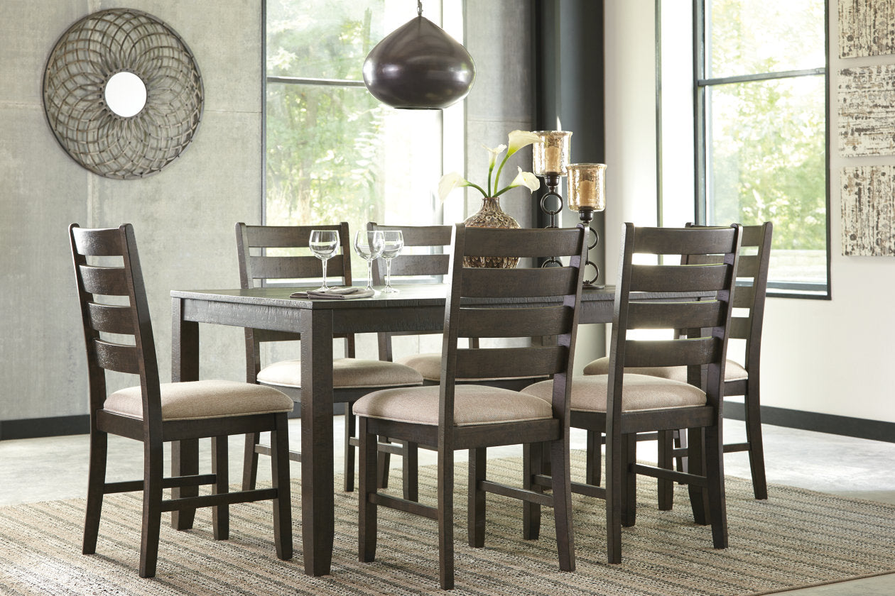 Rokane Brown Dining Table and Chairs, Set of 7 - D397-425 - Bien Home Furniture & Electronics