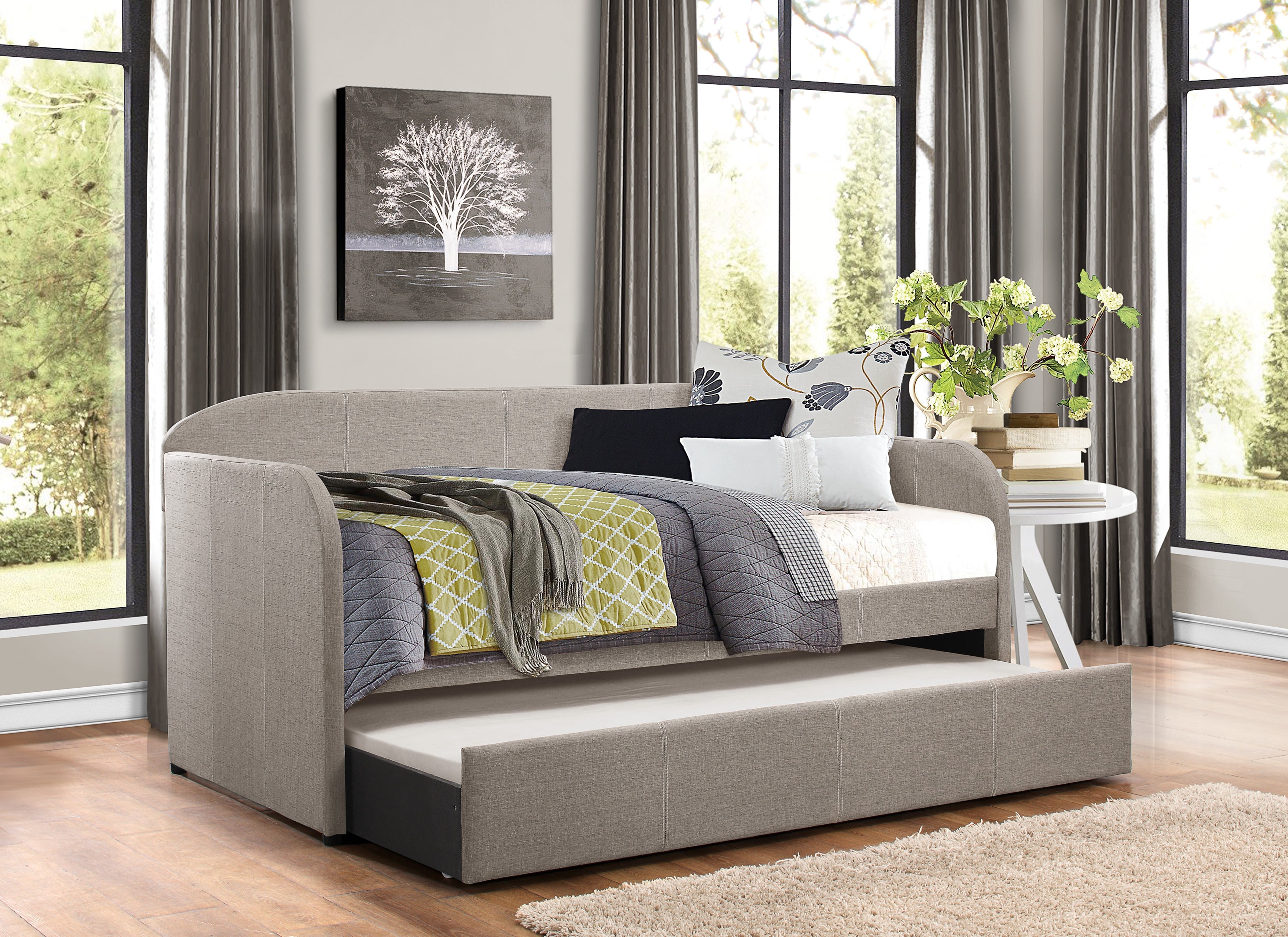 Roland Gray Daybed with Trundle - SET | 4950GY-A | 4950GY-B - Bien Home Furniture &amp; Electronics