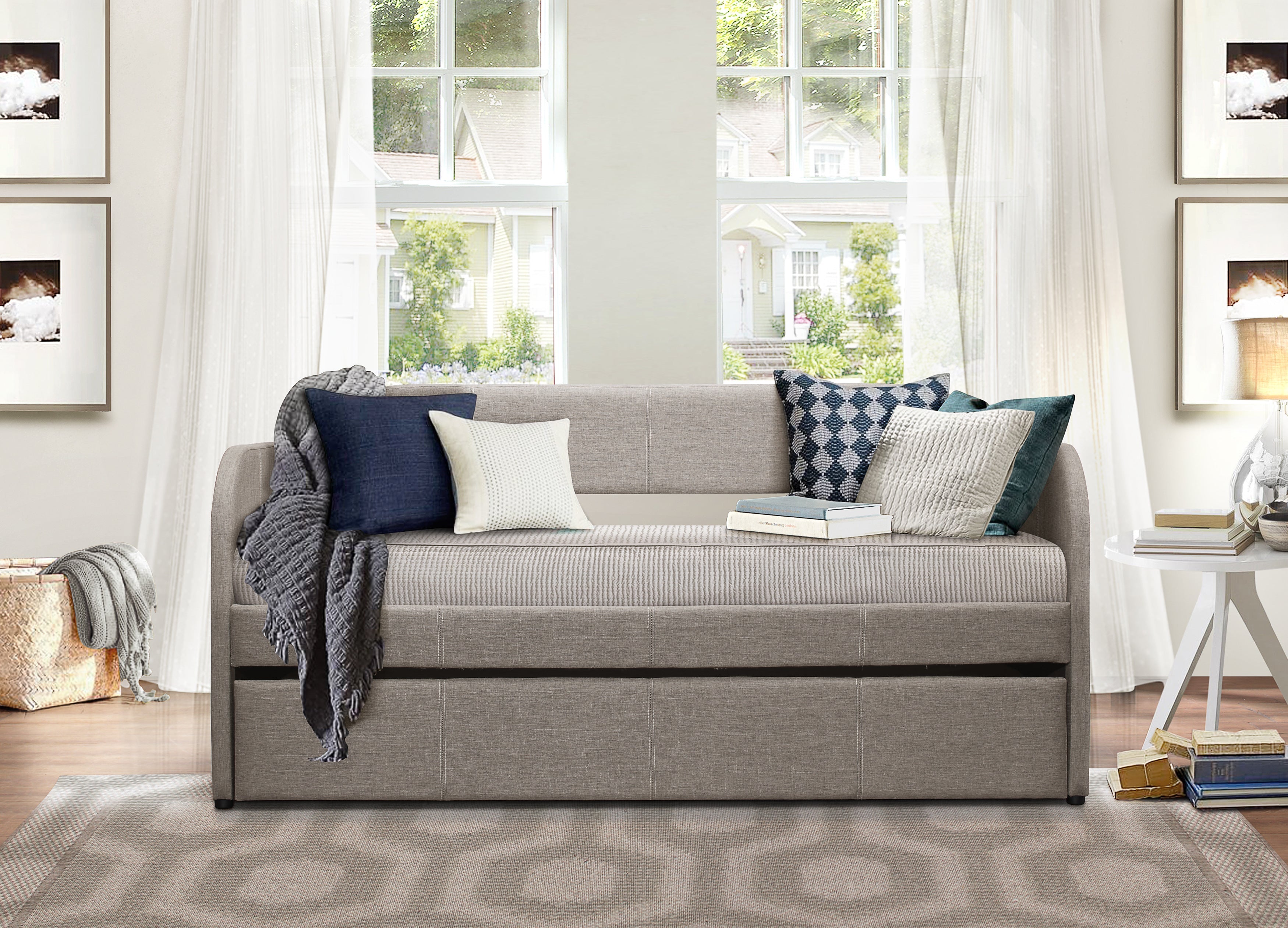 Roland Gray Daybed with Trundle - SET | 4950GY-A | 4950GY-B - Bien Home Furniture &amp; Electronics