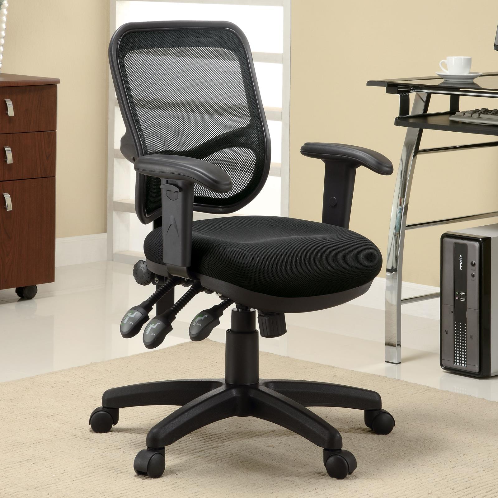 Rollo Black Adjustable Height Office Chair - 800019 - Bien Home Furniture &amp; Electronics