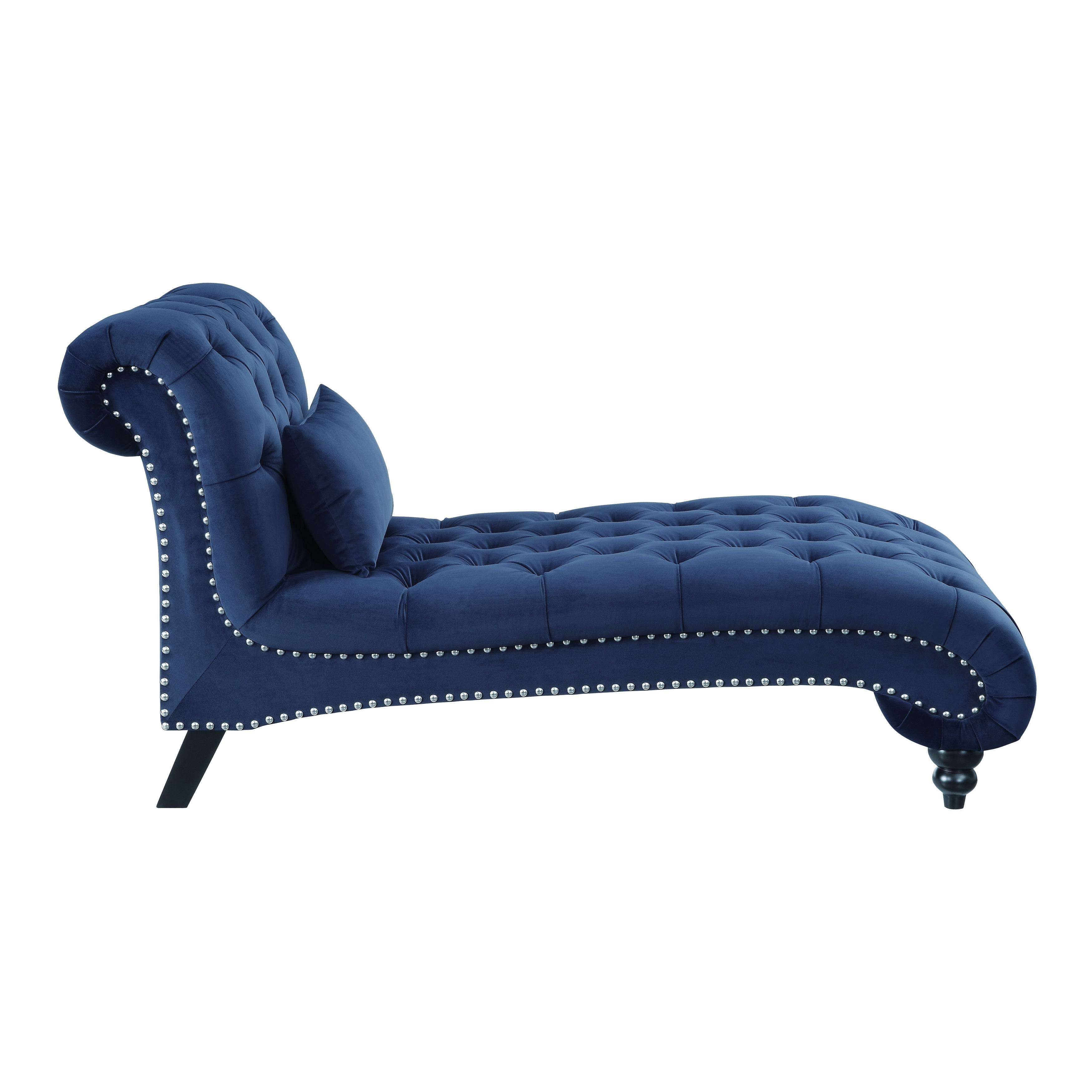 Rosalie Navy Blue Velvet Chaise - 9330BU-5 - Bien Home Furniture & Electronics
