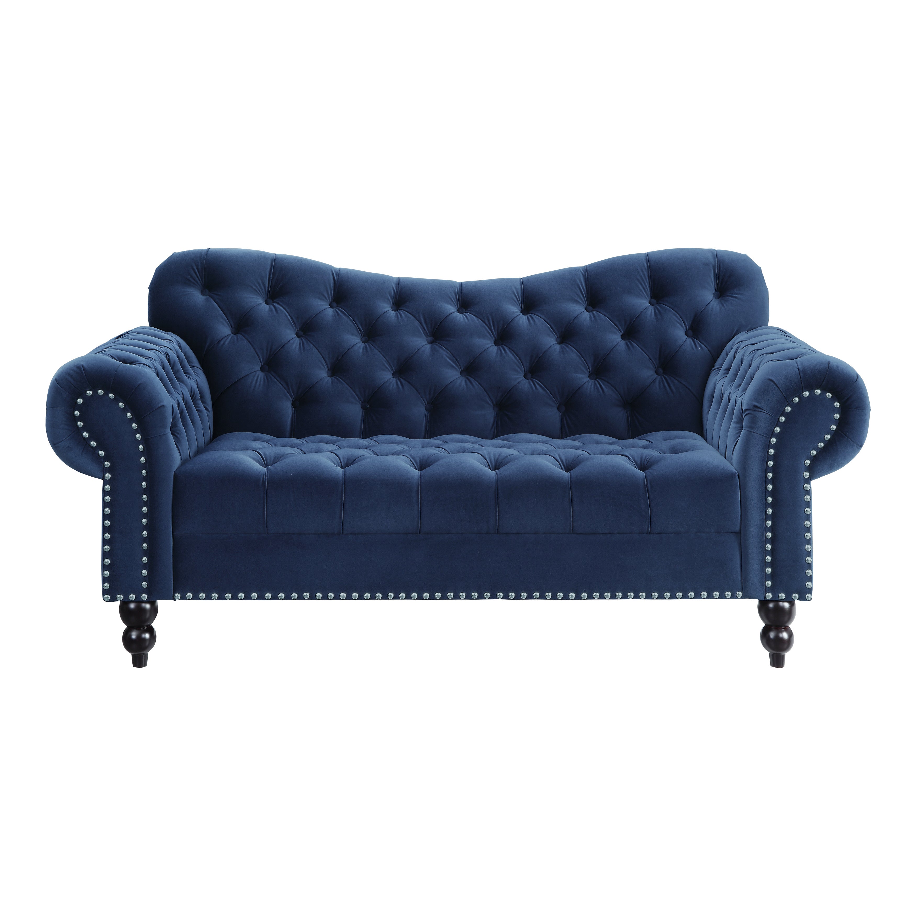 Rosalie Navy Blue Velvet Loveseat - 9330BU-2 - Bien Home Furniture & Electronics
