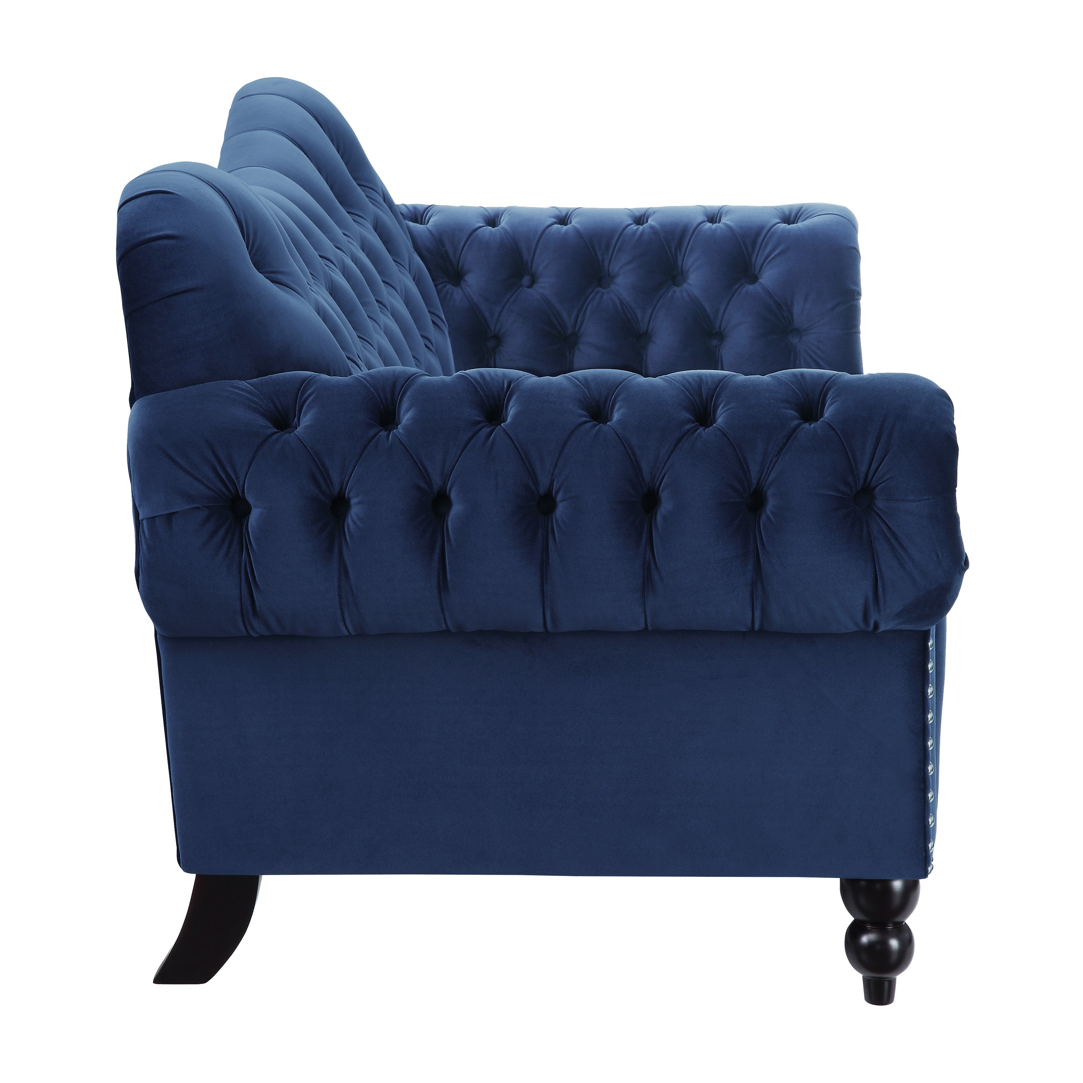 Rosalie Navy Blue Velvet Loveseat - 9330BU-2 - Bien Home Furniture & Electronics