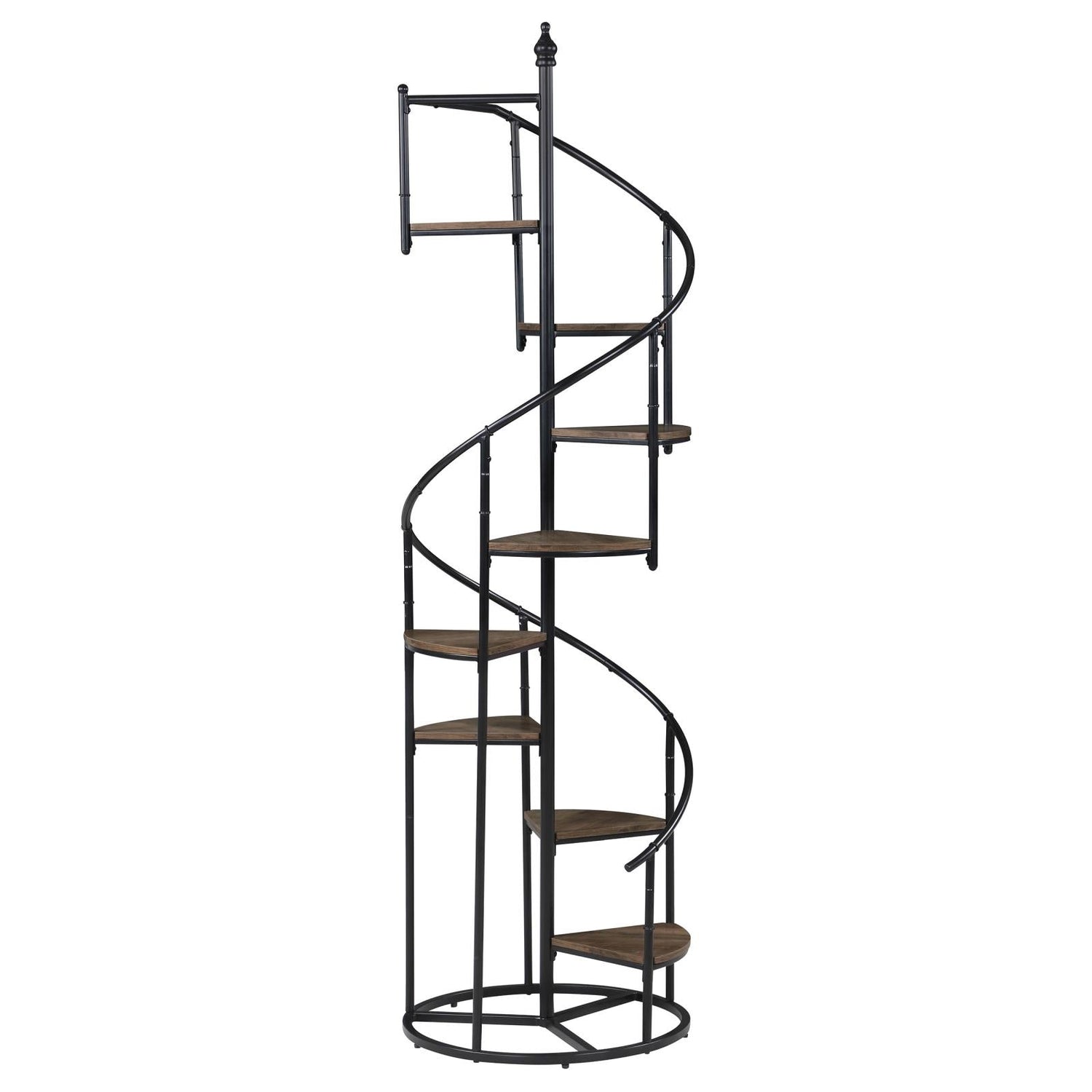 Roseglen Rustic Brown/Black 8-Shelf Staircase Bookcase - 805675 - Bien Home Furniture & Electronics