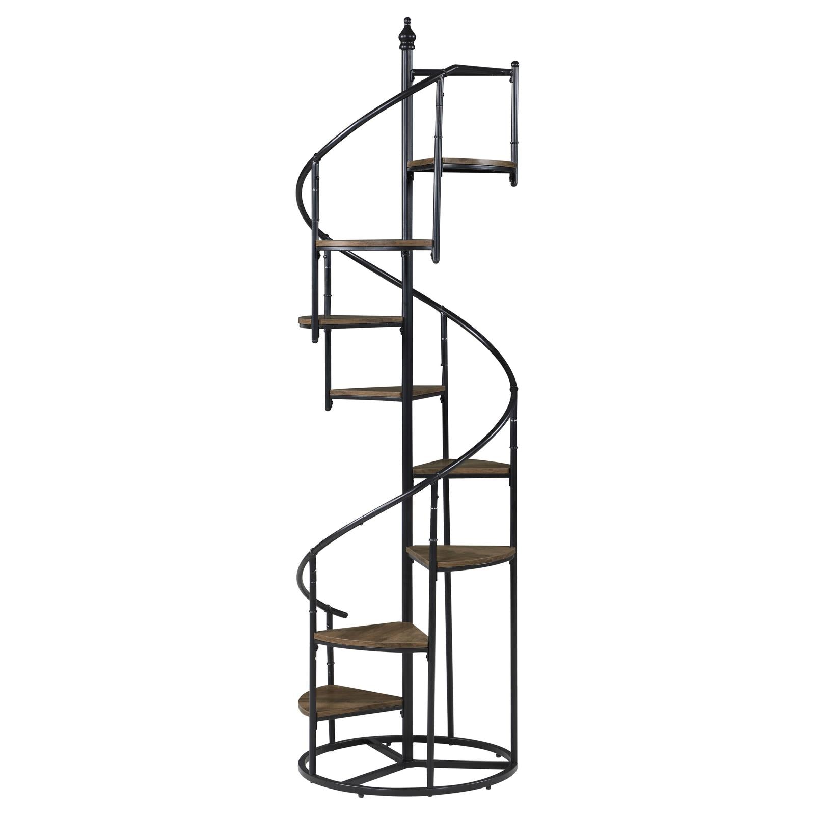 Roseglen Rustic Brown/Black 8-Shelf Staircase Bookcase - 805675 - Bien Home Furniture & Electronics