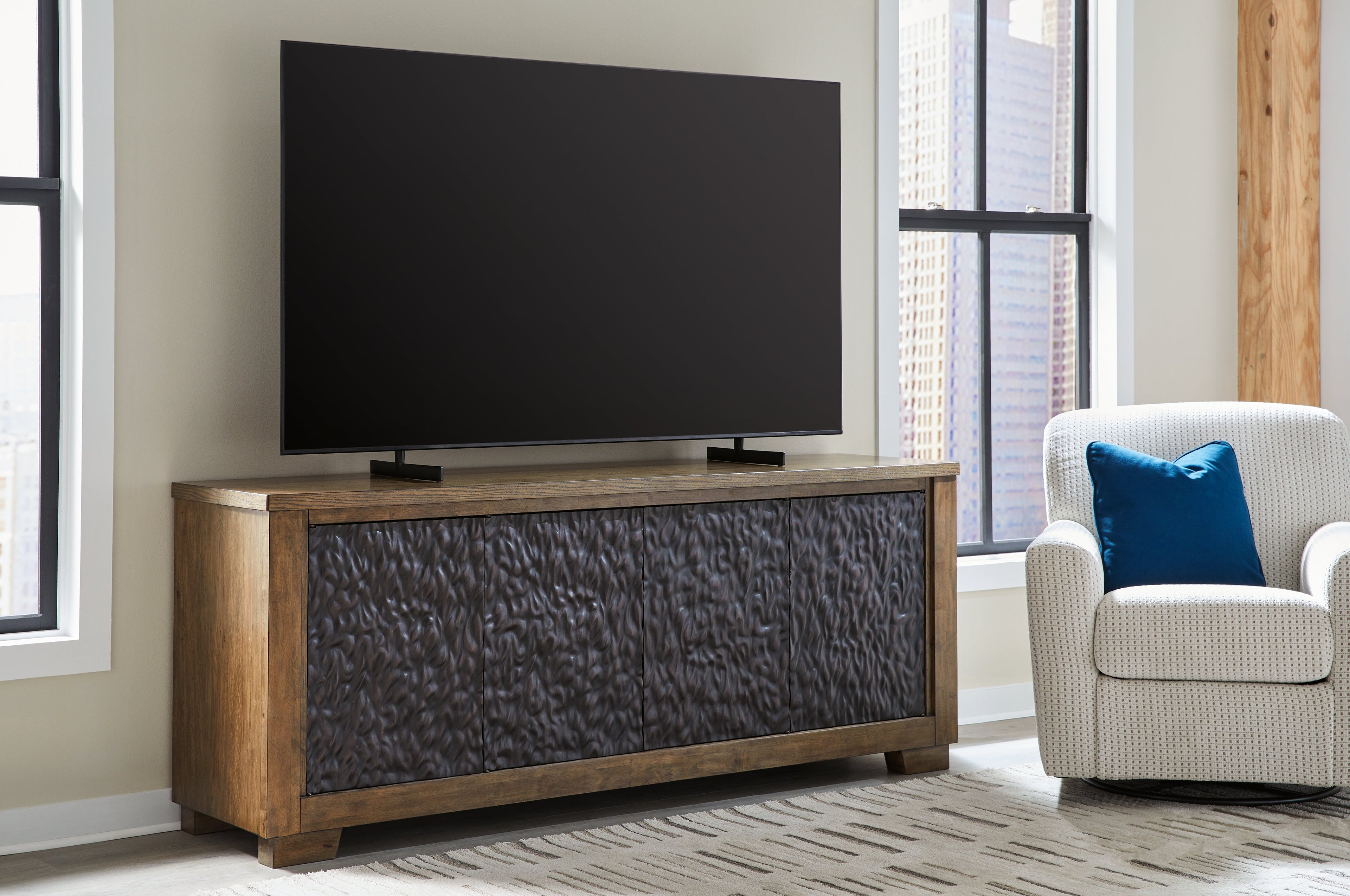Rosswain Warm Brown 80" TV Stand - W763-68 - Bien Home Furniture & Electronics
