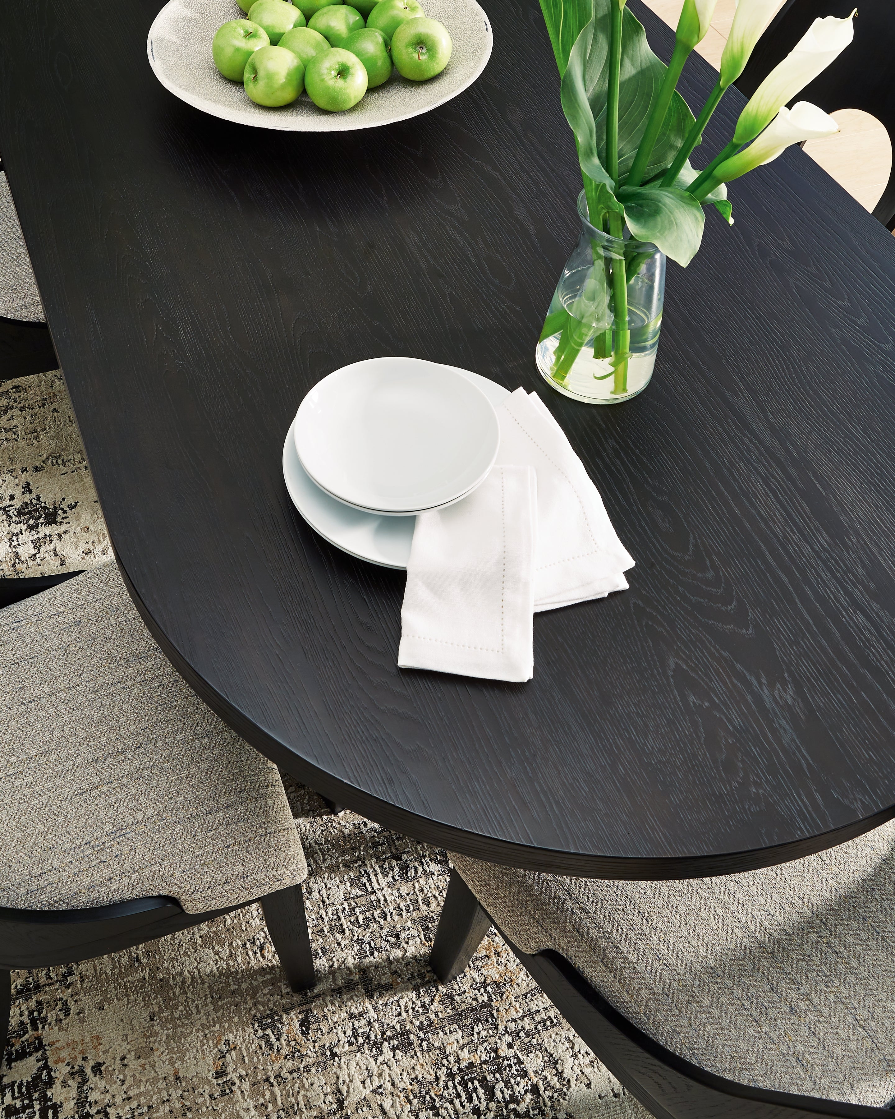 Rowanbeck Black Dining Table - D821-25 - Bien Home Furniture &amp; Electronics