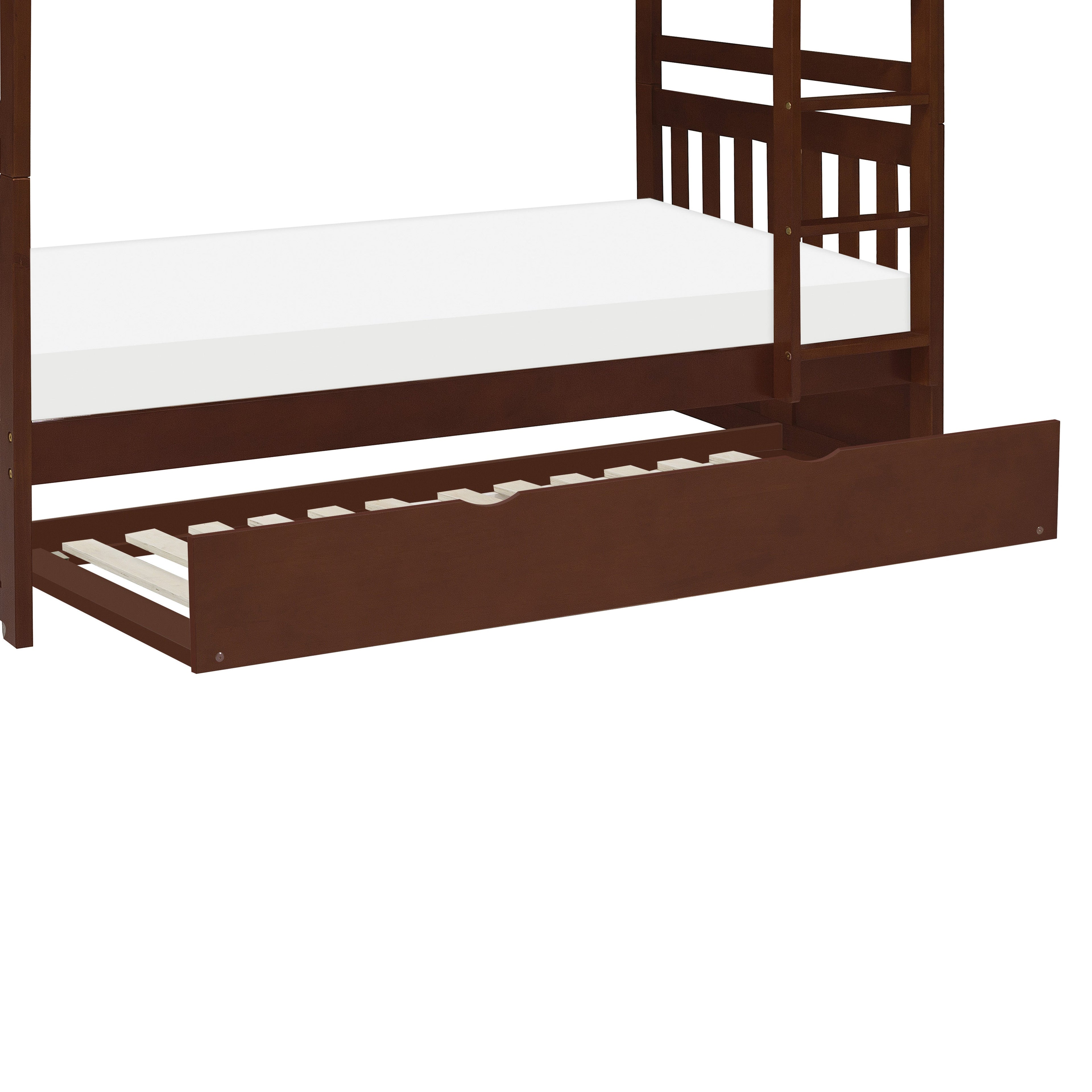 Rowe Dark Cherry Full/Full Bunk Bed with Twin Trundle - SET | B2013FFDC-1 | B2013FFDC-2 | B2013FFDC-SL | B2013DC-R - Bien Home Furniture & Electronics