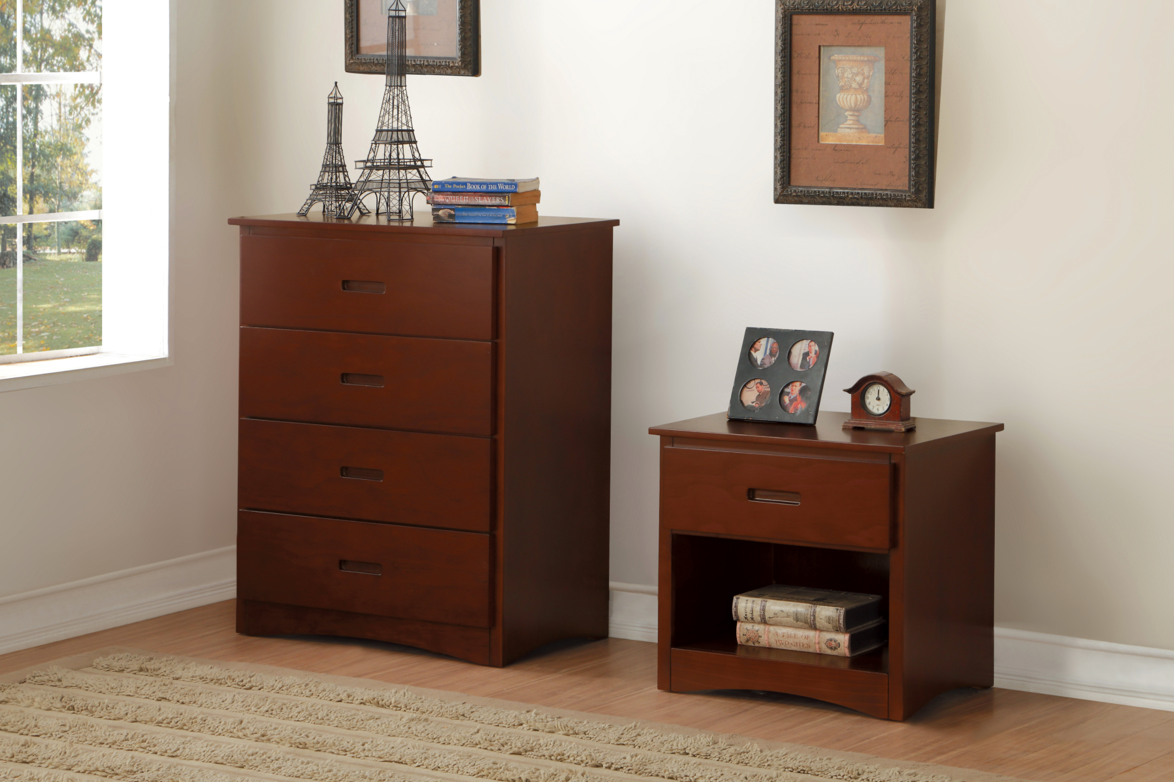 Rowe Dark Cherry Nightstand - B2013DC-4 - Bien Home Furniture & Electronics