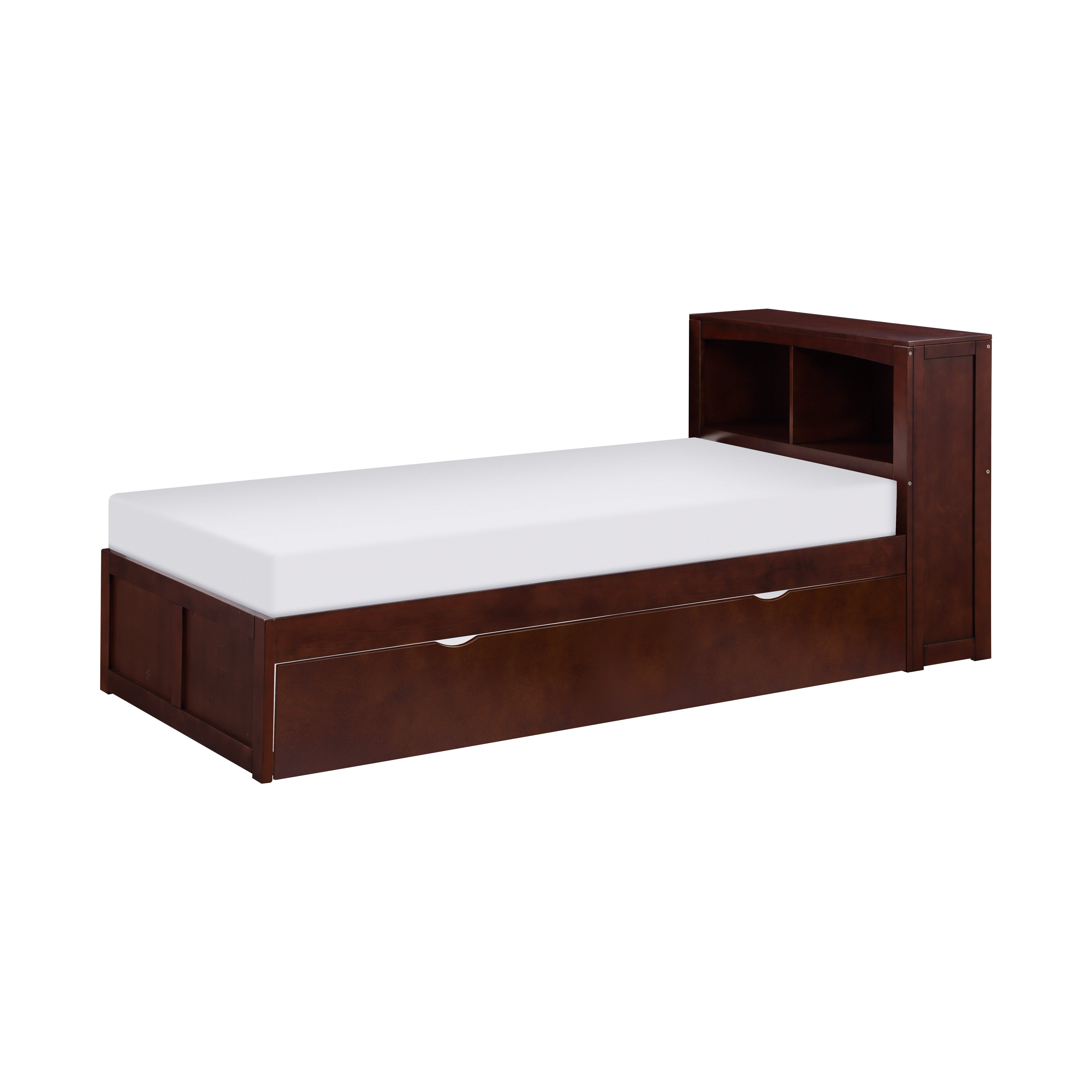Rowe Dark Cherry Twin Bookcase Bed with Twin Trundle - SET | B2013BCDC-1 | B2013BCDC-2 | B2013DC-R - Bien Home Furniture & Electronics