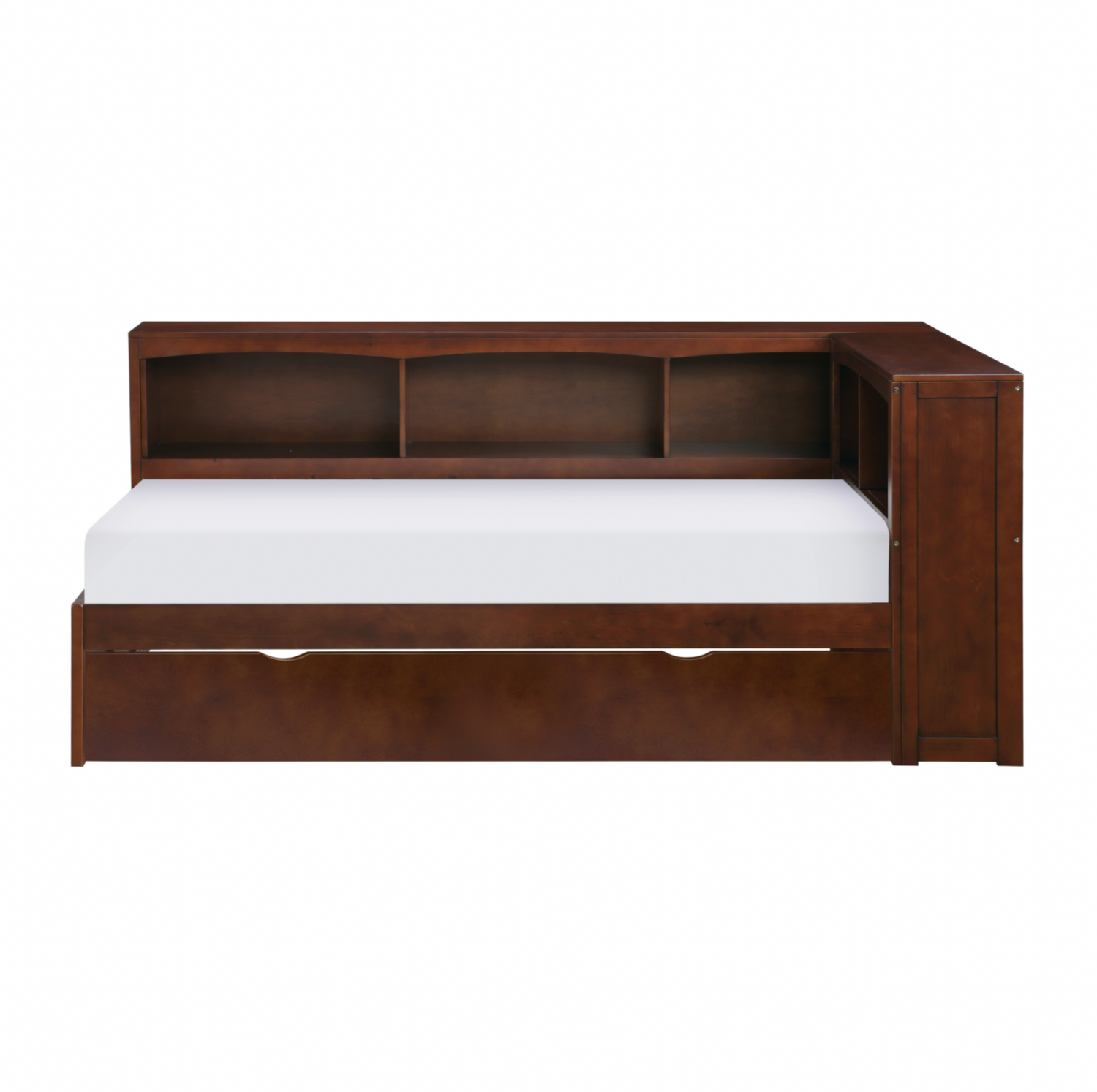 Rowe Dark Cherry Twin Bookcase Corner Bed with Twin Trundle - SET | B2013BCDC-1 | B2013BCDC-2 | B2013BCDC-BC | B2013DC-R - Bien Home Furniture & Electronics