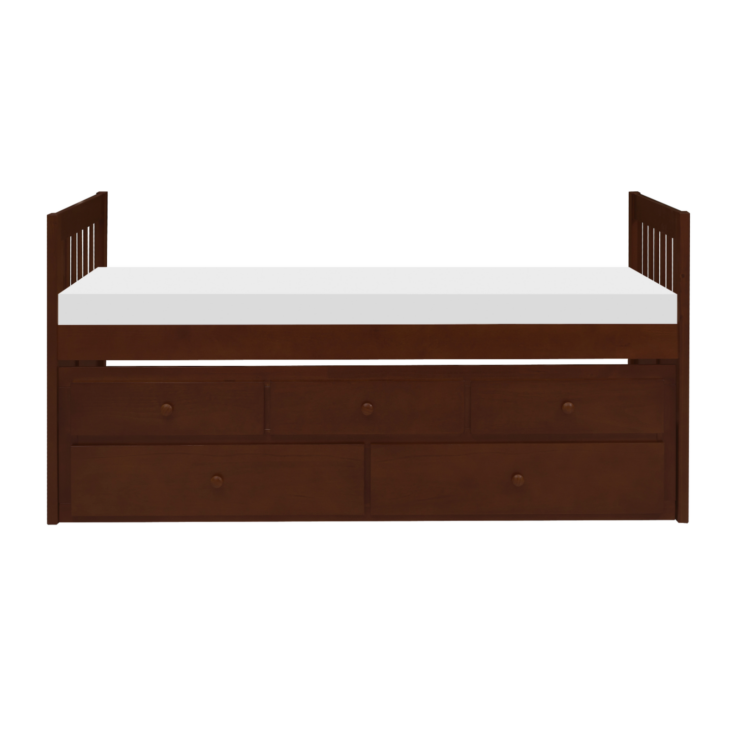 Rowe Dark Cherry Twin Captains Trundle Bed - SET | B2013PRDC-1 | B2013PRDC-2 - Bien Home Furniture & Electronics