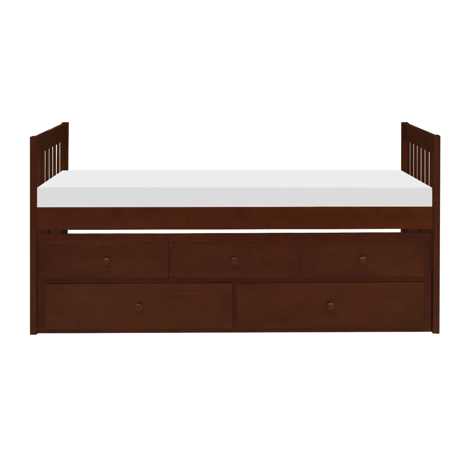 Rowe Dark Cherry Twin Captains Trundle Bed - SET | B2013PRDC-1 | B2013PRDC-2 - Bien Home Furniture & Electronics