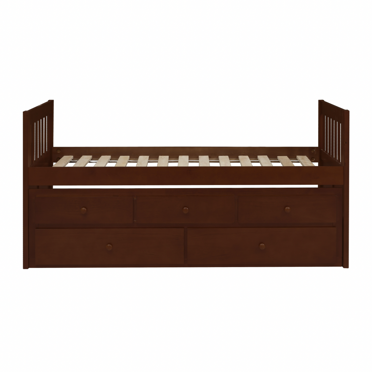 Rowe Dark Cherry Twin Captains Trundle Bed - SET | B2013PRDC-1 | B2013PRDC-2 - Bien Home Furniture & Electronics