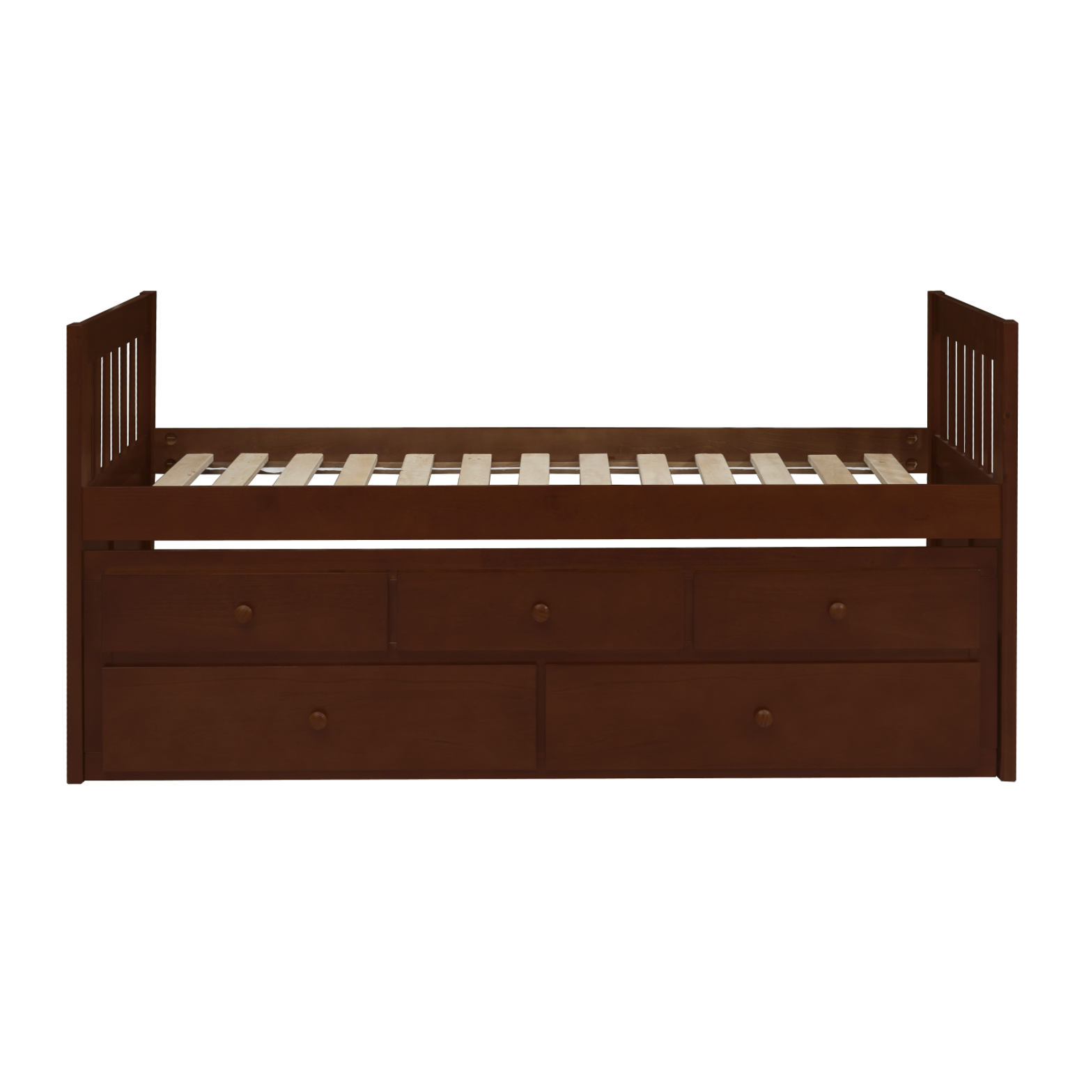 Rowe Dark Cherry Twin Captains Trundle Bed - SET | B2013PRDC-1 | B2013PRDC-2 - Bien Home Furniture & Electronics