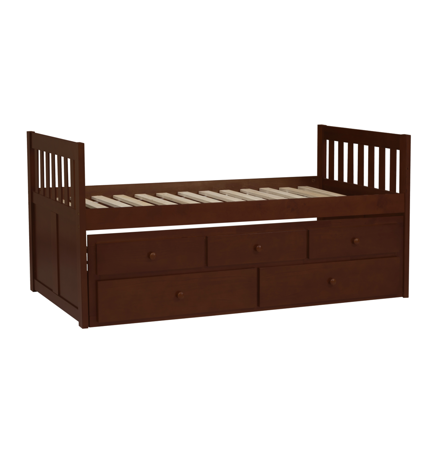 Rowe Dark Cherry Twin Captains Trundle Bed - SET | B2013PRDC-1 | B2013PRDC-2 - Bien Home Furniture & Electronics